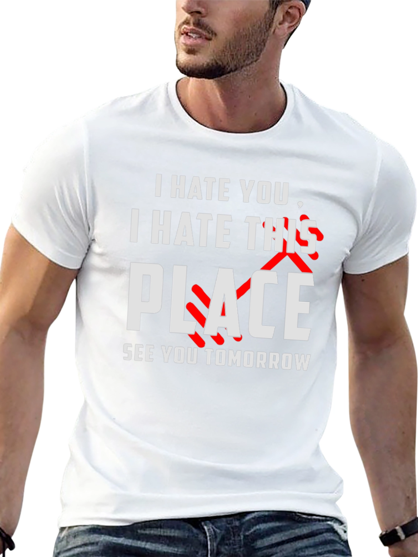 Camiseta Negra Humor Te Odio Nos Vemos Mañana