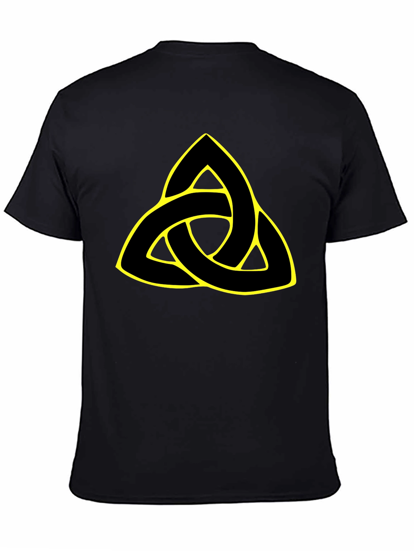 Camiseta Negra con Triquetra Celta Amarilla