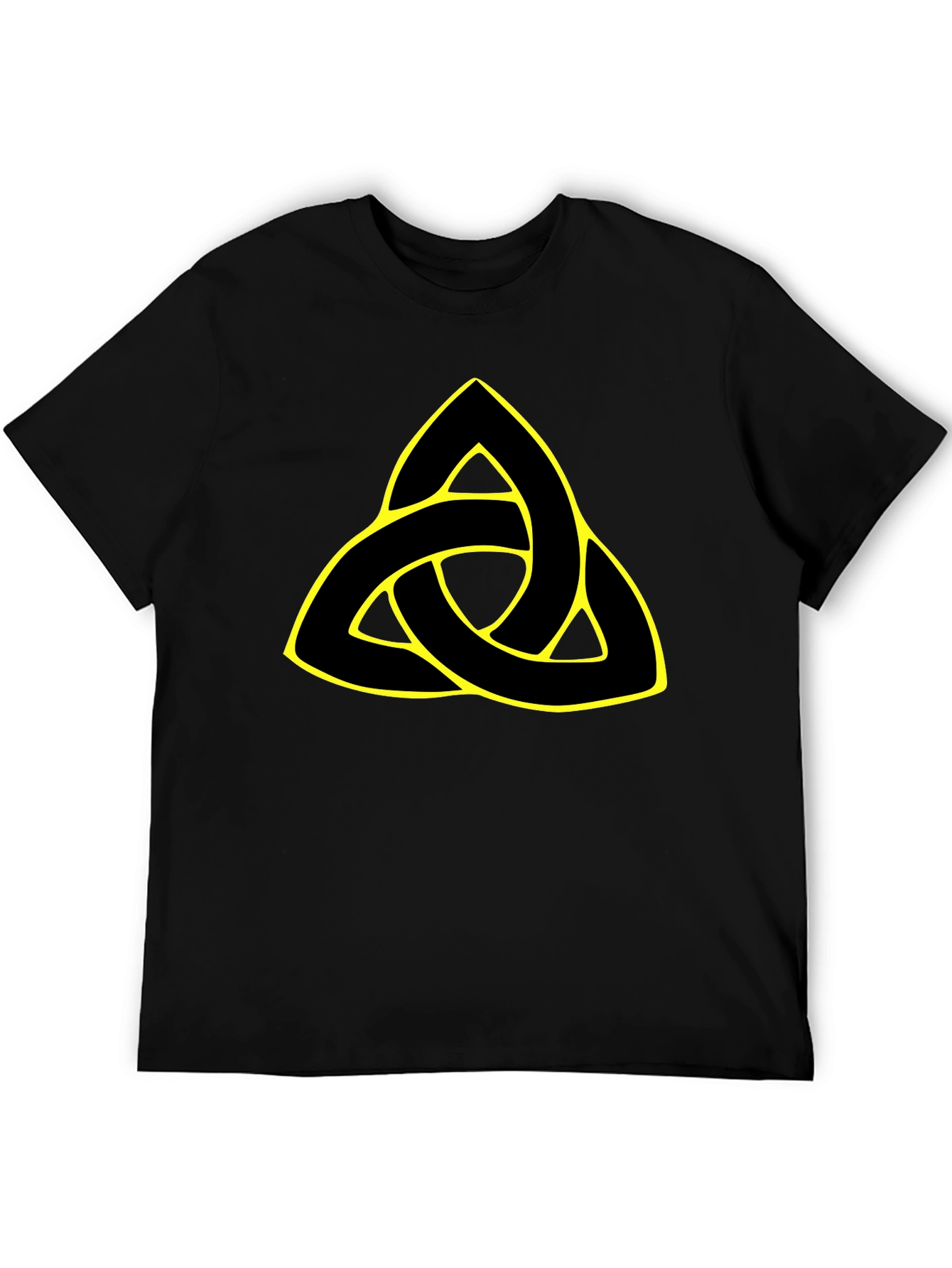 Camiseta Negra con Triquetra Celta Amarilla