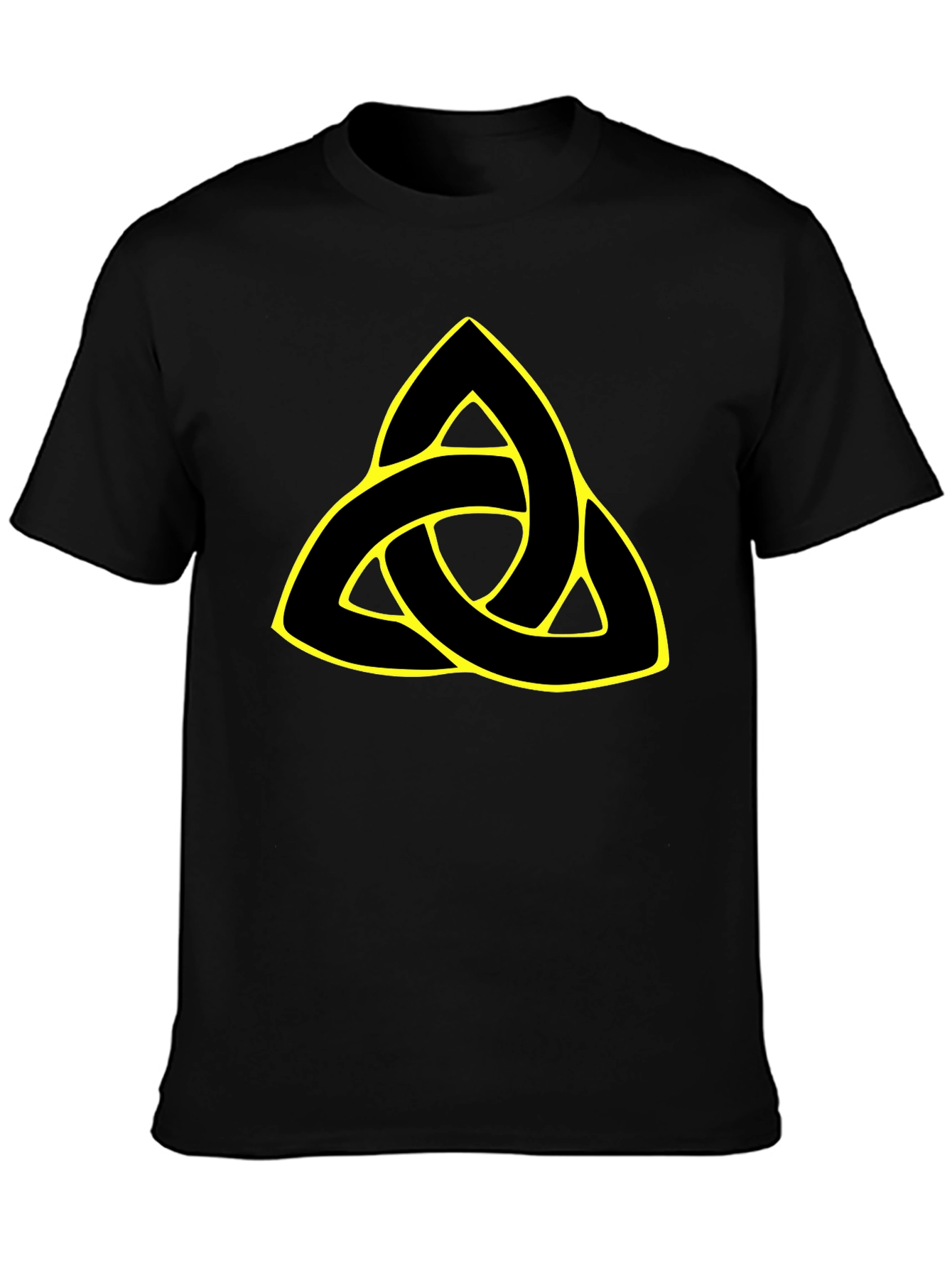 Camiseta Negra con Triquetra Celta Amarilla