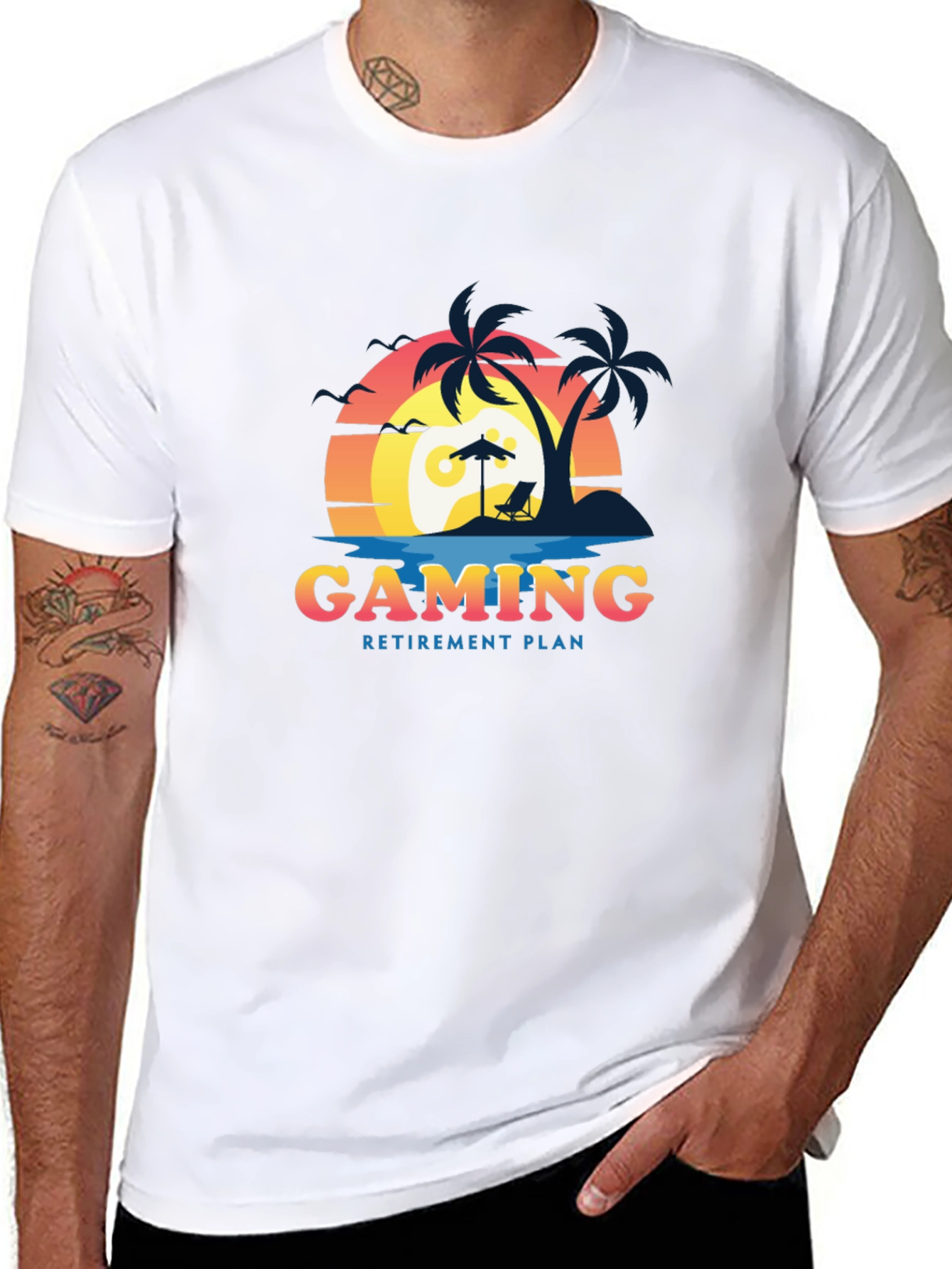 Camiseta Hombre Gaming Retirement Plan Playa