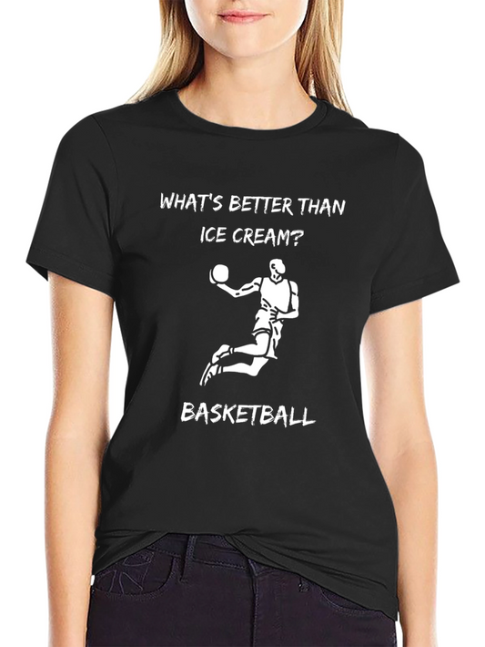 Camiseta Negra: Baloncesto vs Helado - ¿Qué Prefieres?