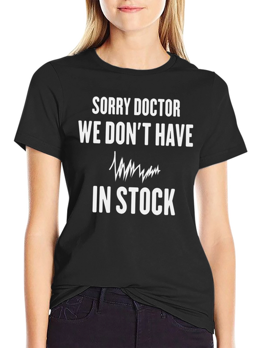 Camiseta Negra Humor Médico - Sorry Doctor