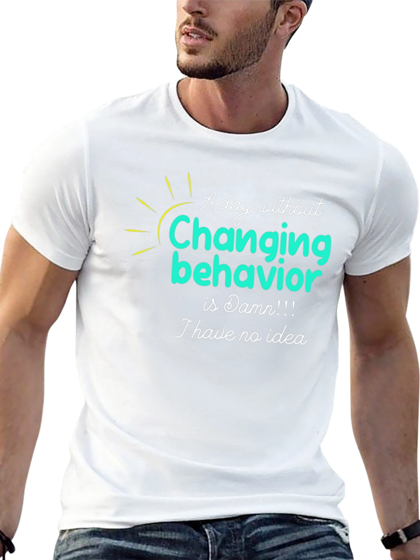 Camiseta Negra con Diseño Gráfico Changing Behavior