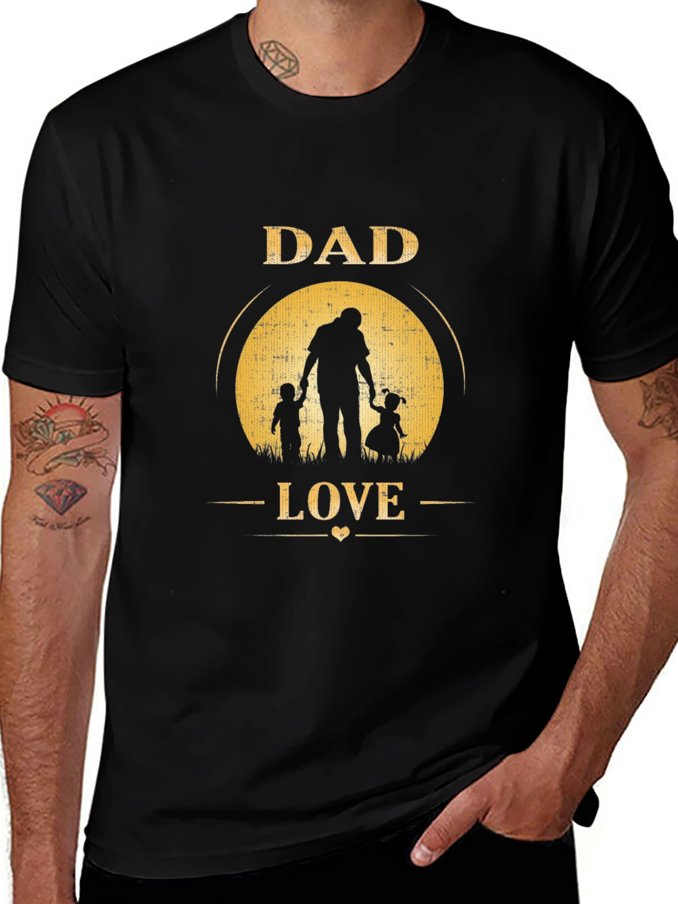 Camiseta Negra Dad Love para Hombre