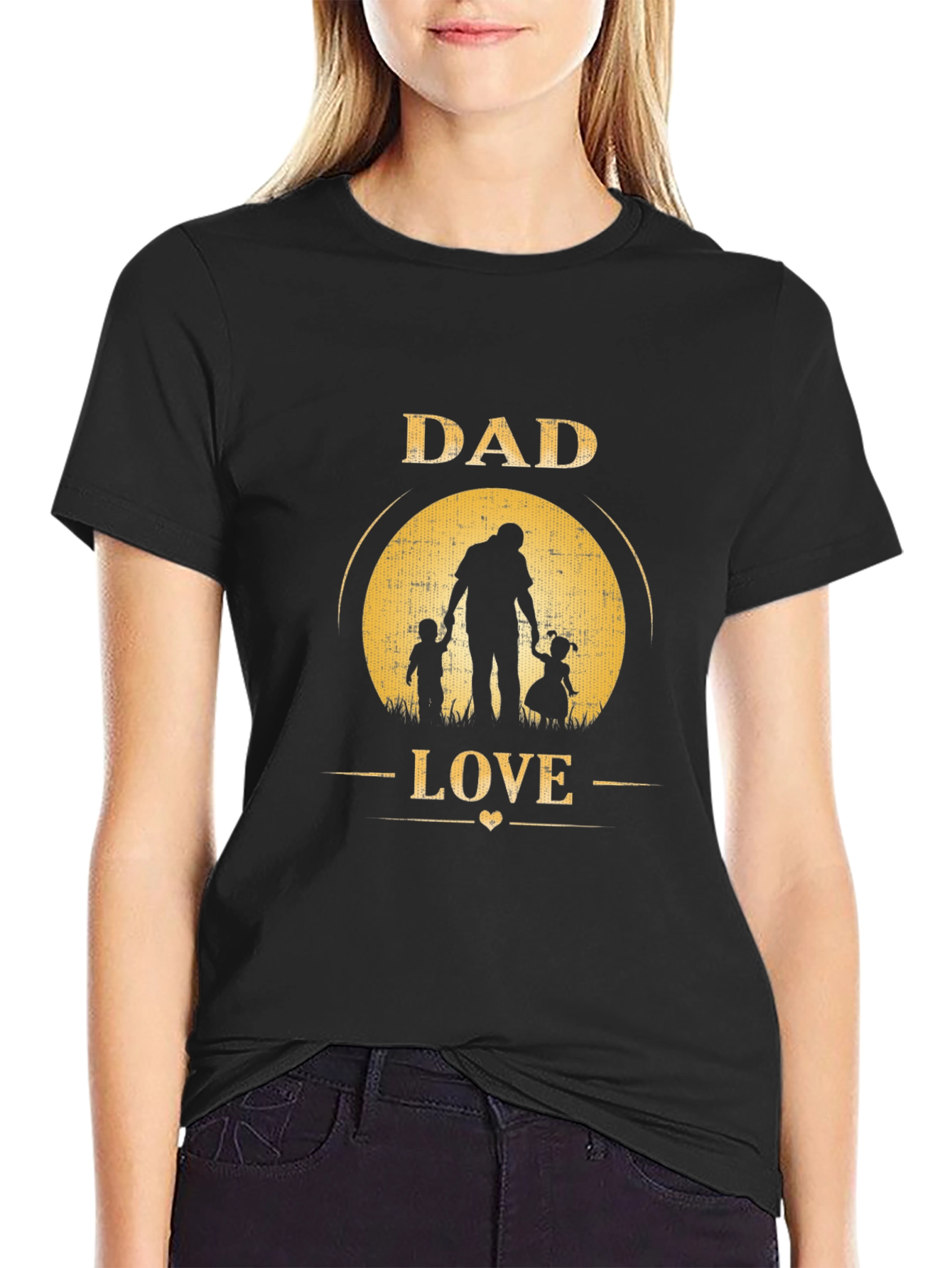 Camiseta Negra Dad Love para Hombre