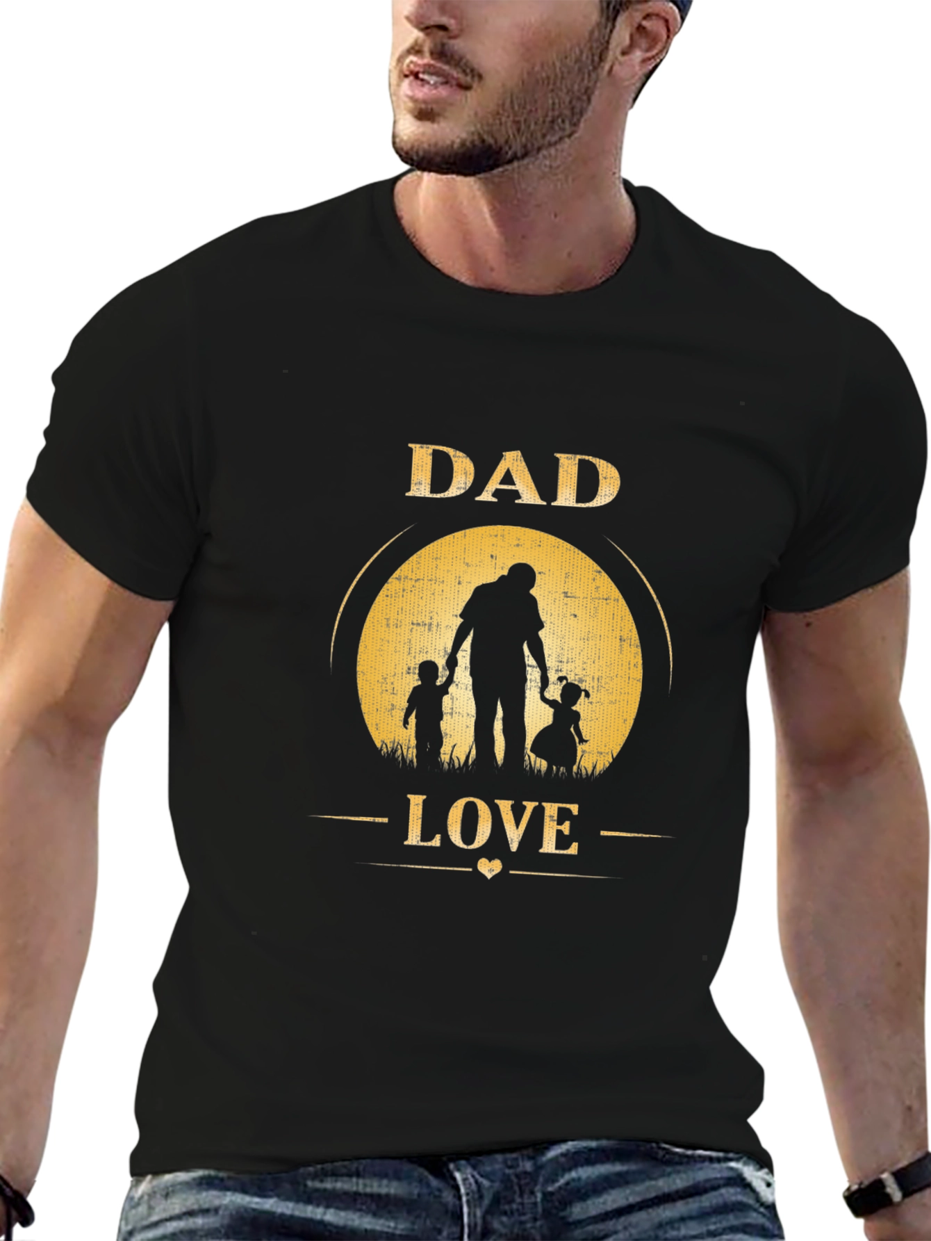 Camiseta Negra Dad Love para Hombre