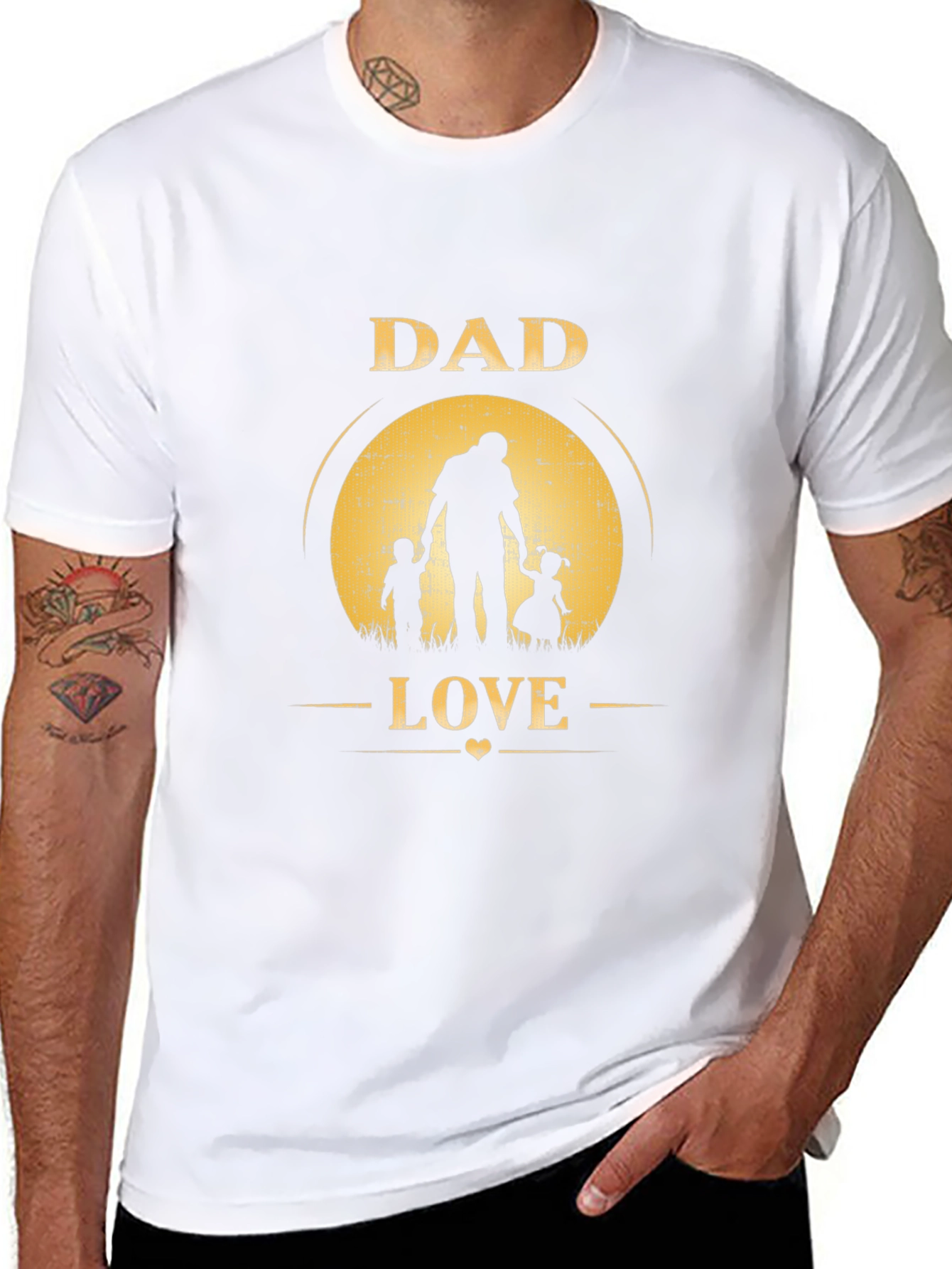 Camiseta Negra Dad Love para Hombre