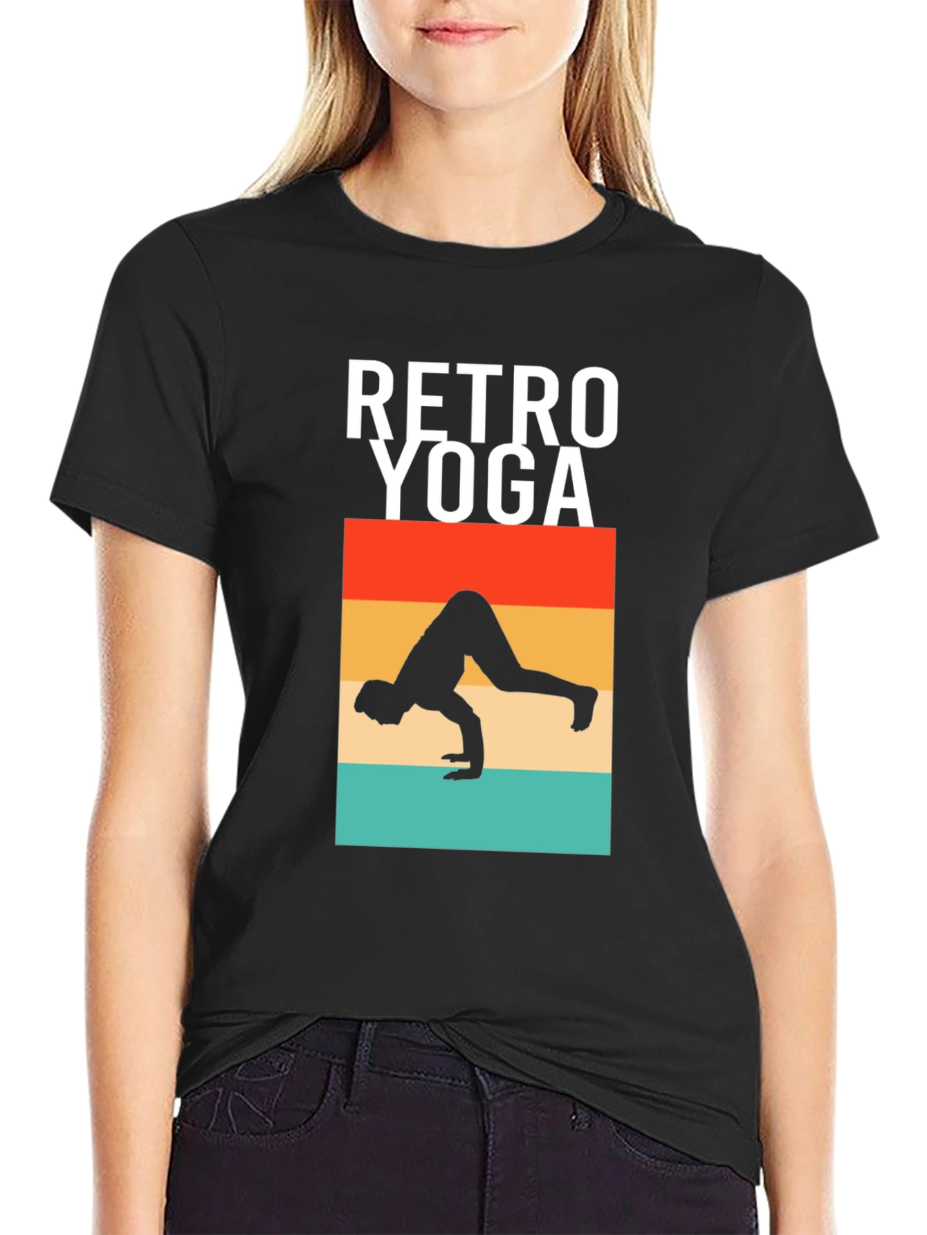 Camiseta Retro Yoga Hombre Algodón
