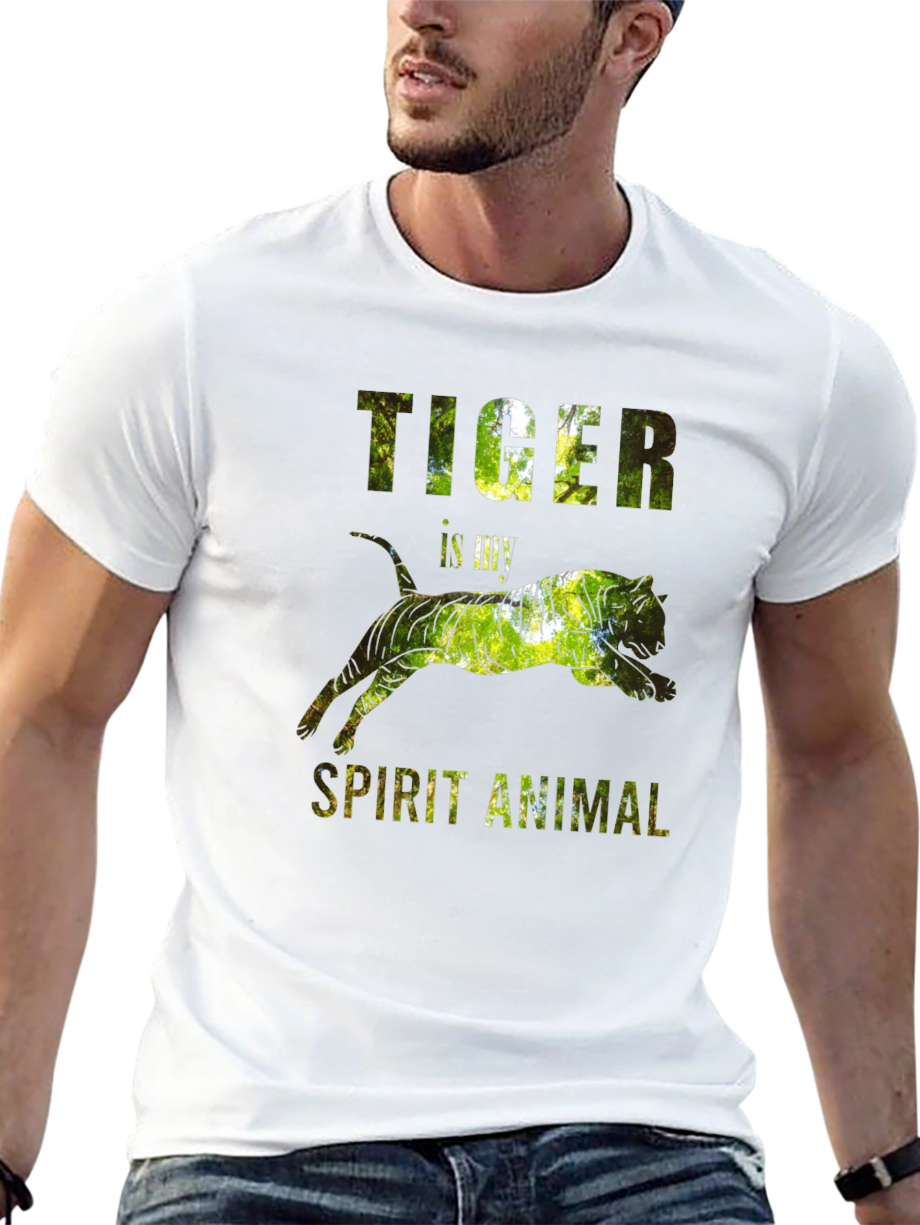 Camiseta Negra con Diseño de Tigre - Animal Espiritual