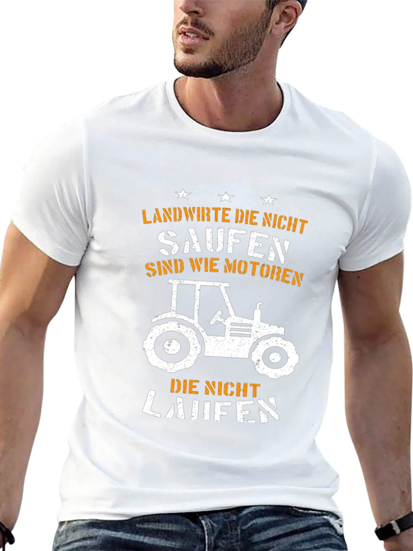 Camiseta Negra Granjero Tractor - Humor Alemán