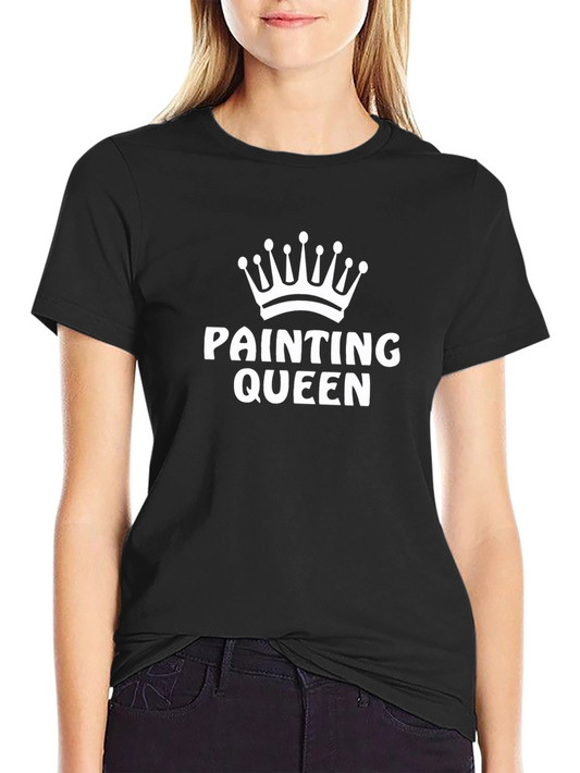 Camiseta Negra Painting Queen con Corona