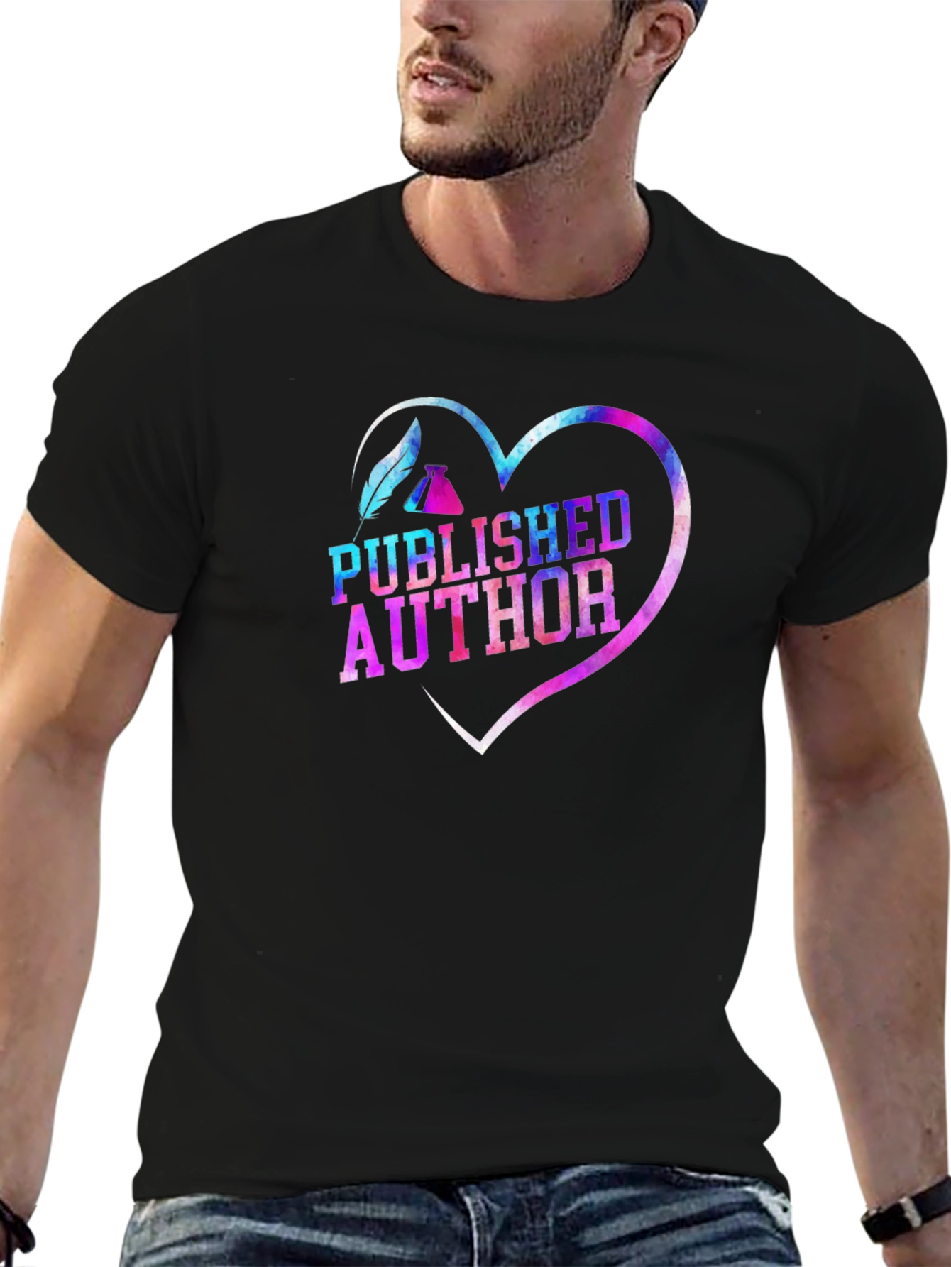 Camiseta Negra Published Author Corazón