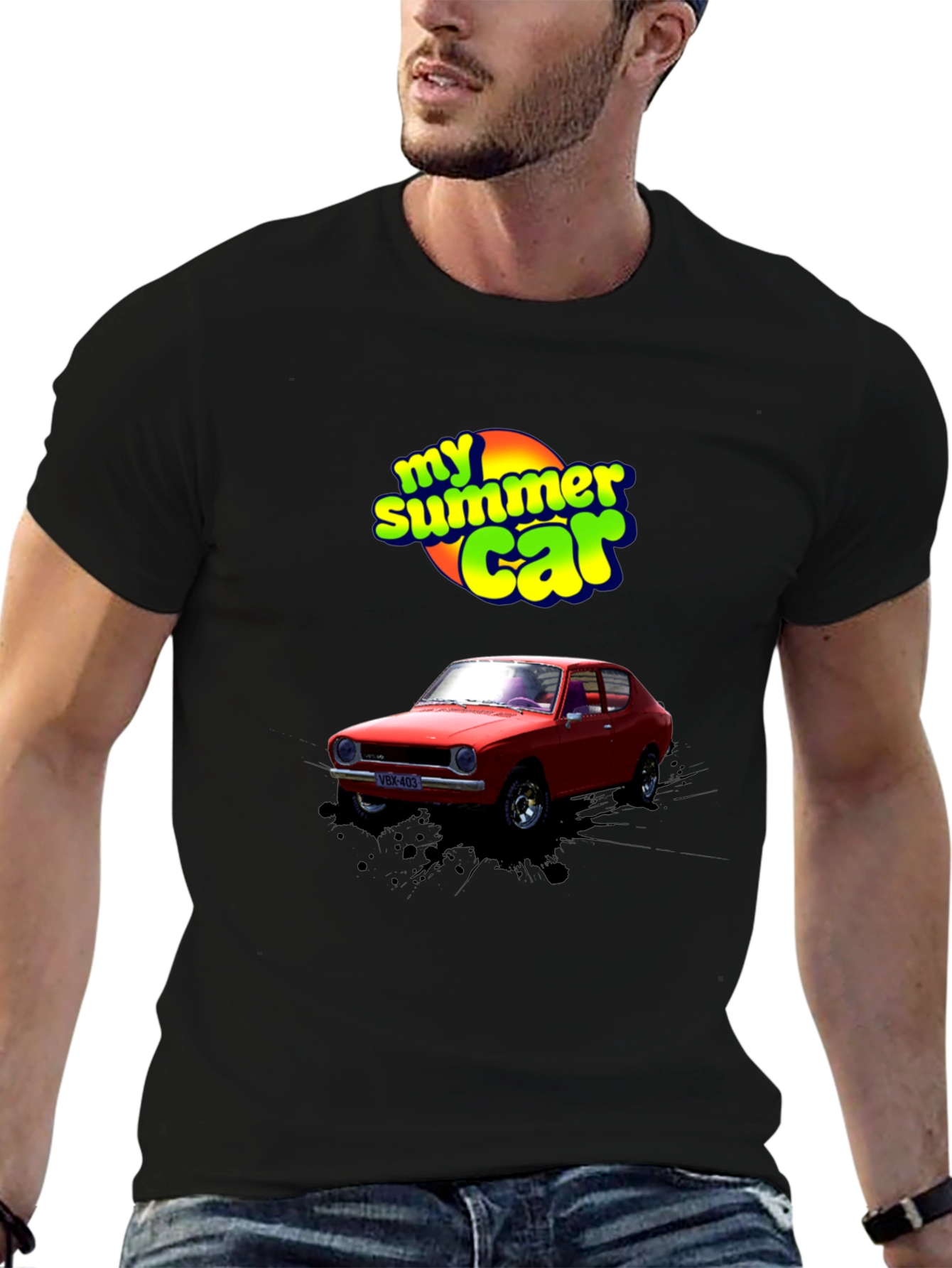 Camiseta Negra My Summer Car para Hombre