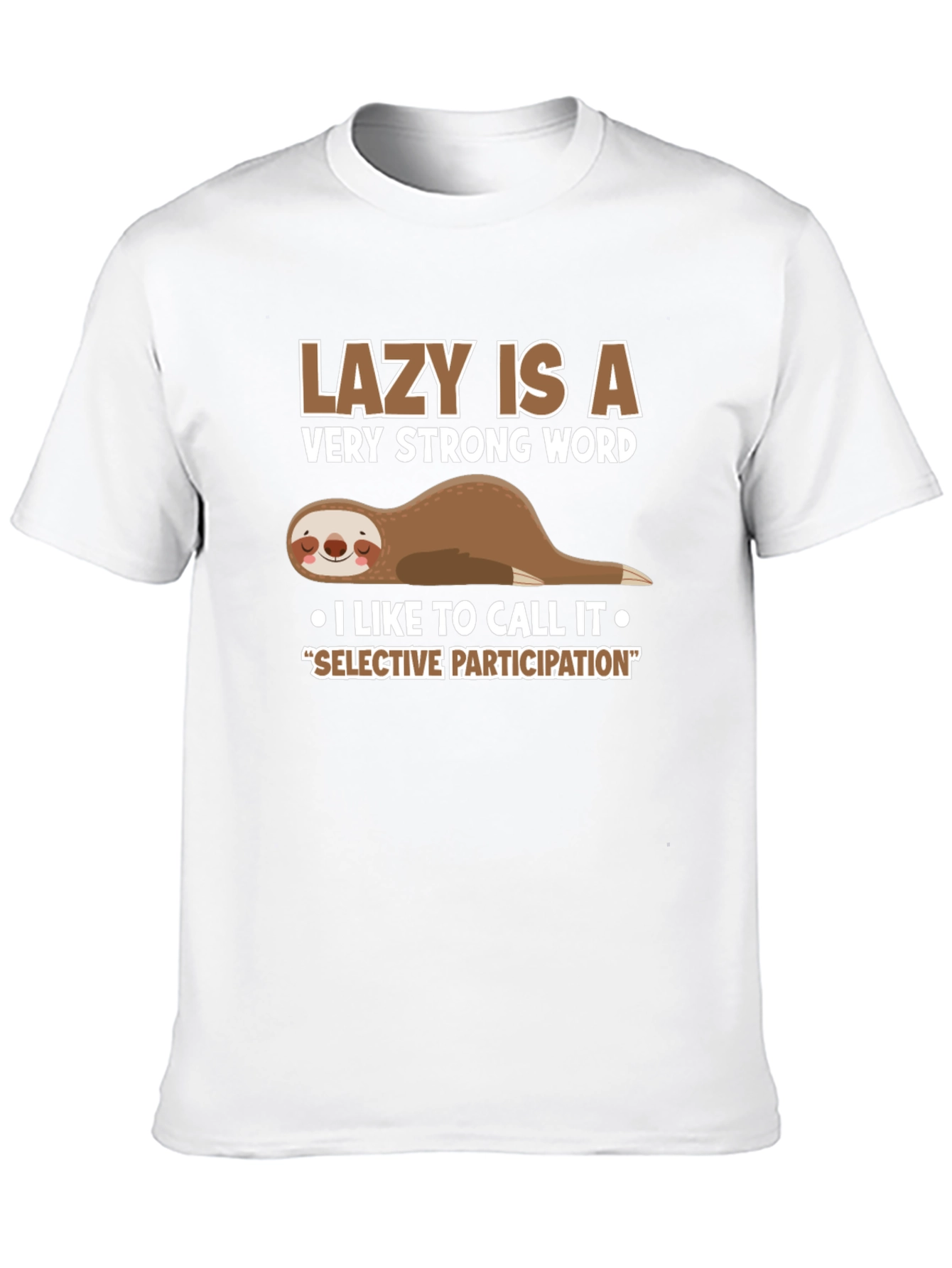 Camiseta Negra con Diseño de Oso Perezoso Participación Selectiva