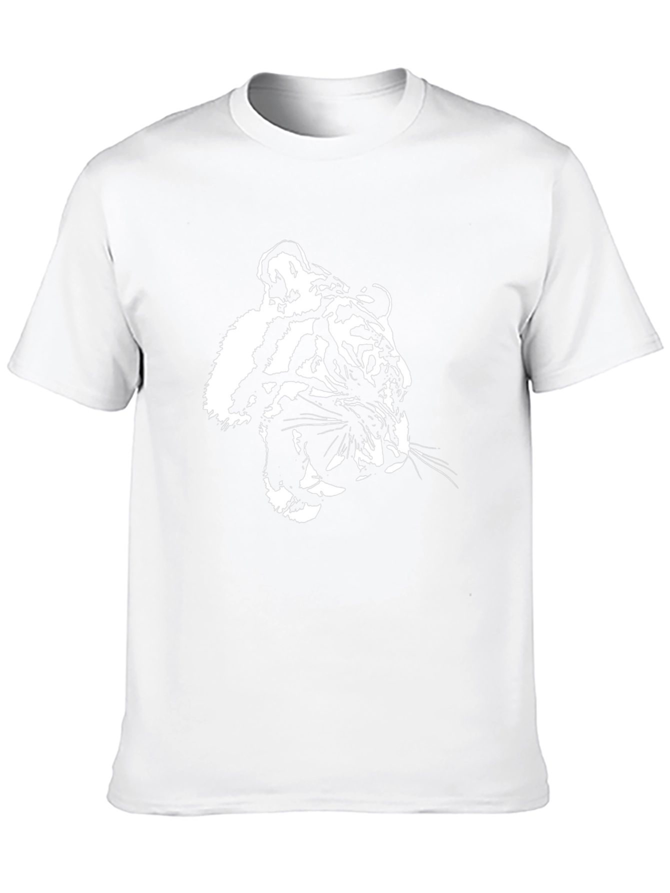 Camiseta Negra con Diseño de Tigre Blanco