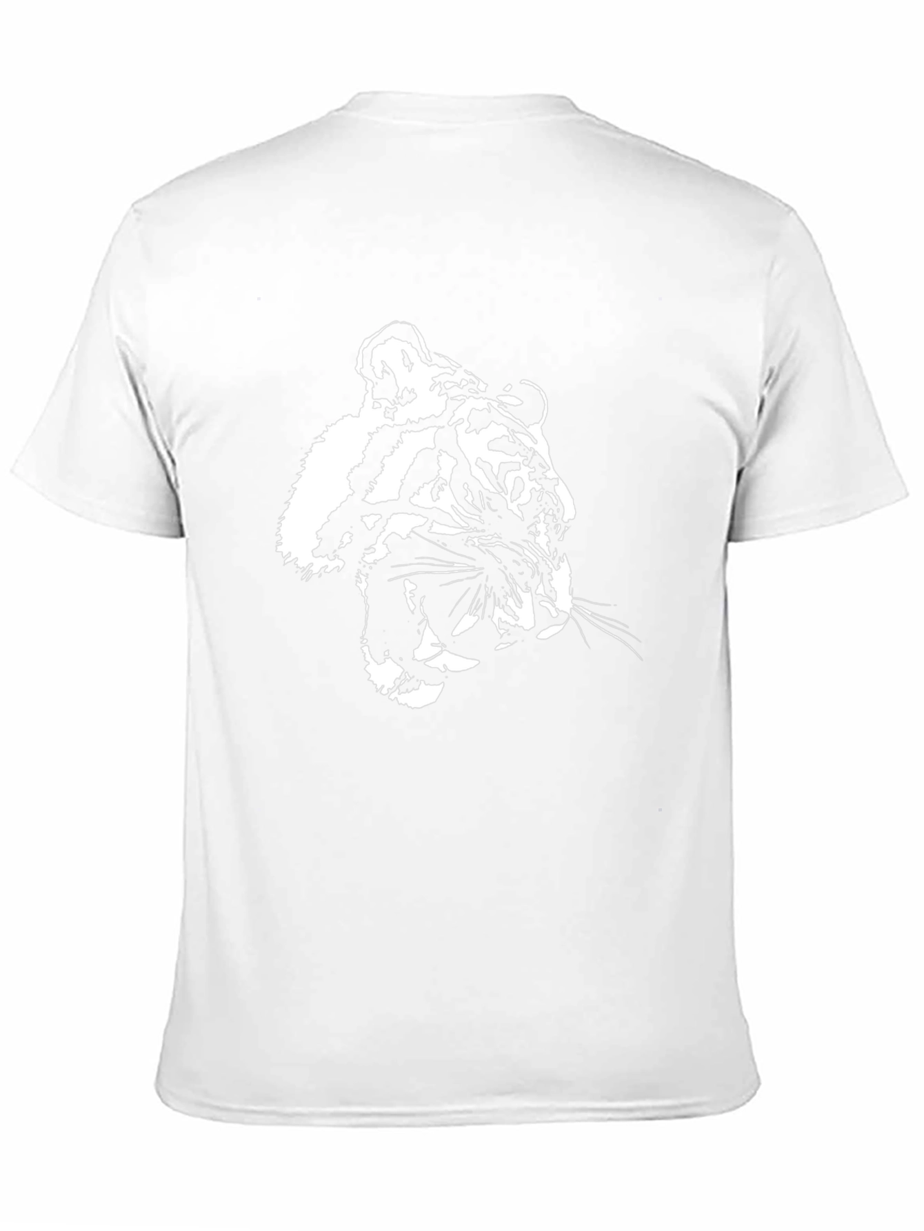Camiseta Negra con Diseño de Tigre Blanco