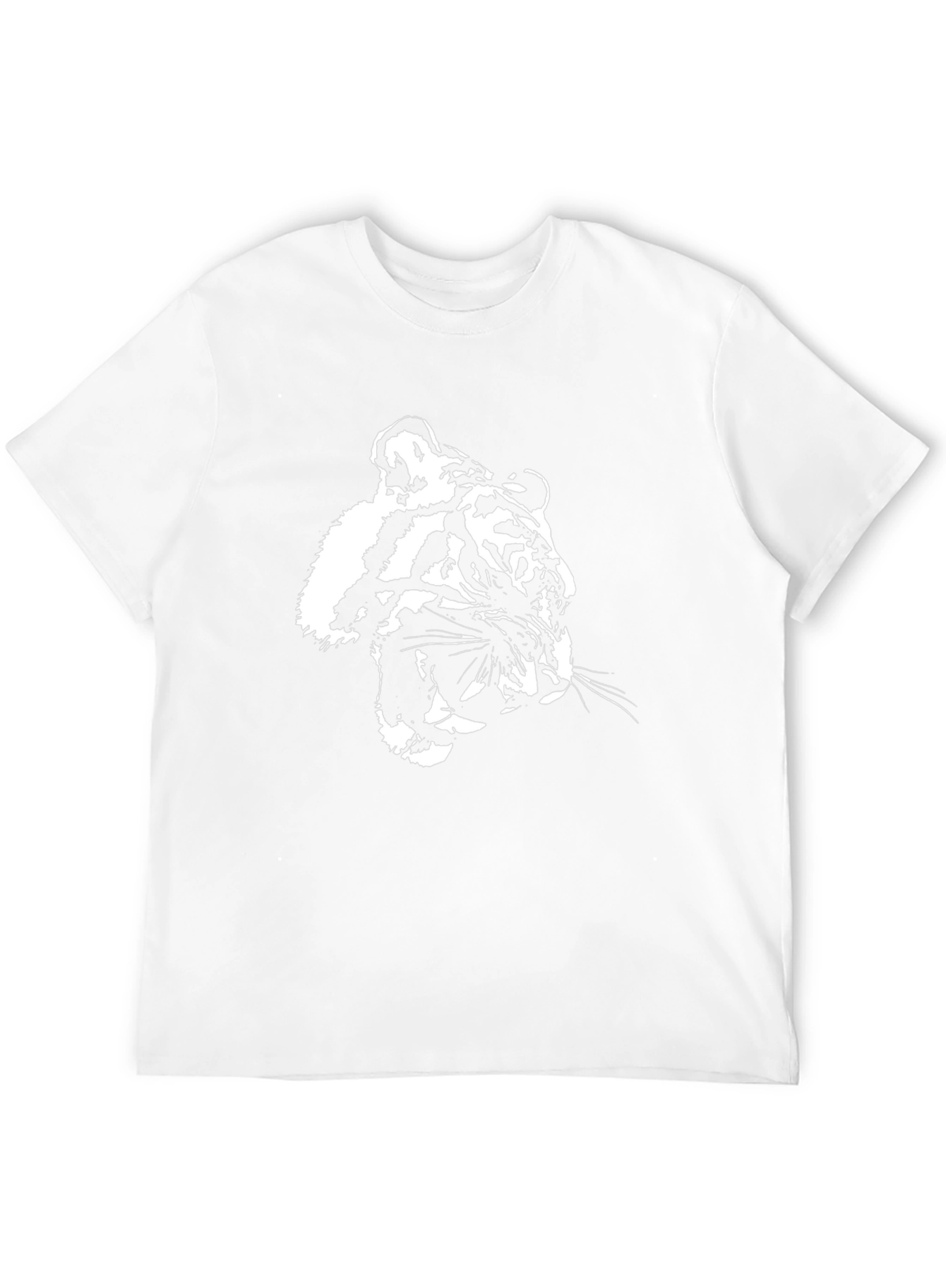 Camiseta Negra con Diseño de Tigre Blanco