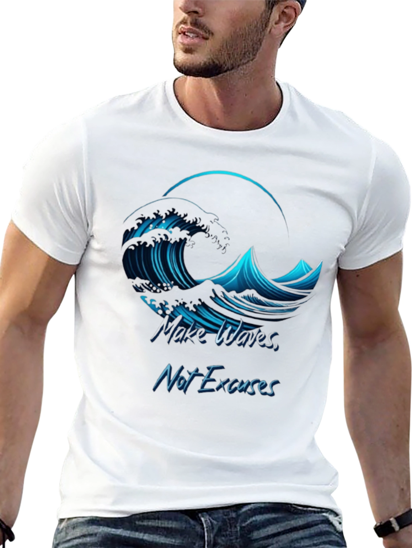 Camiseta Negra Hombre - Ola Motivacional