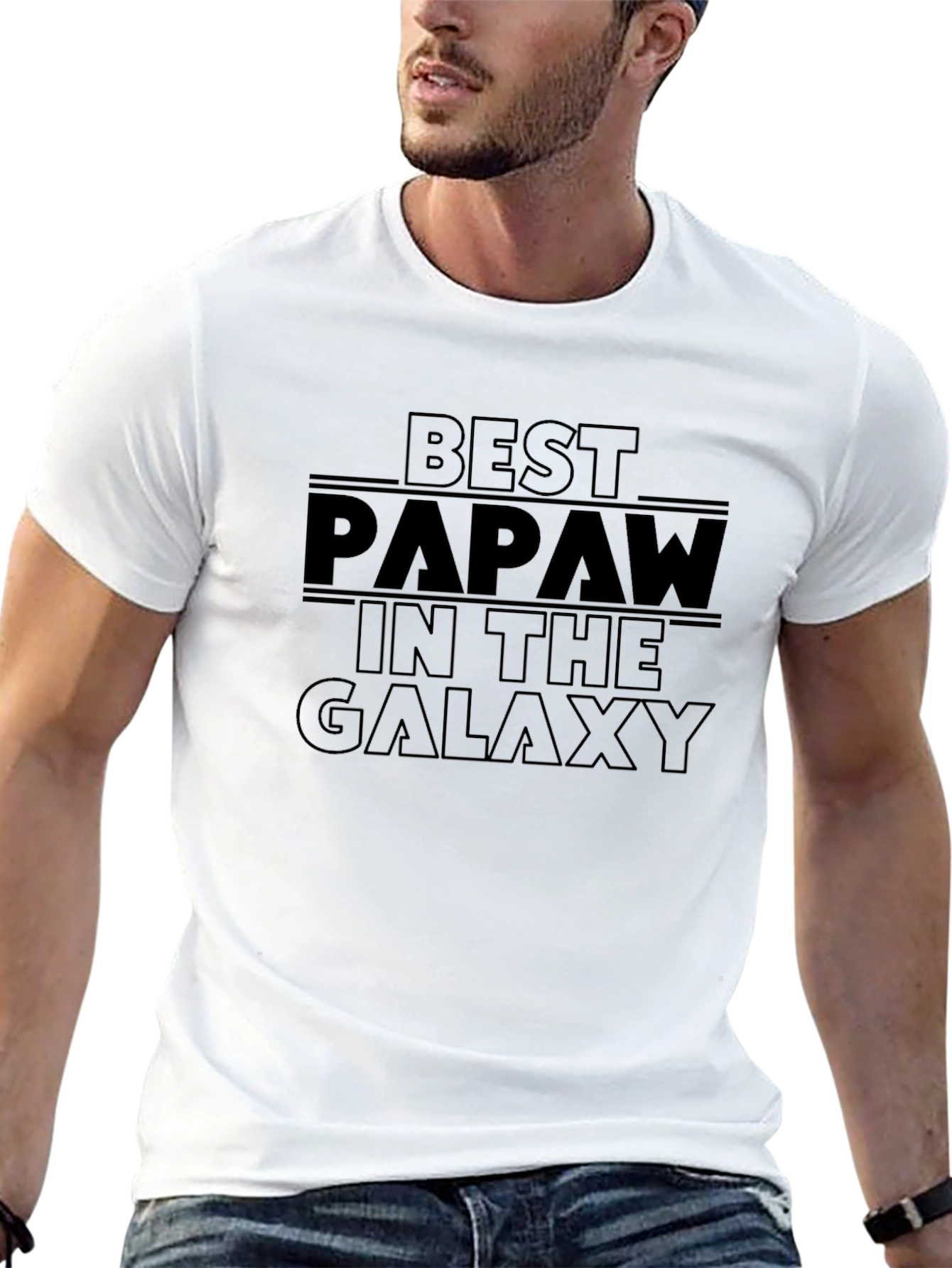 Camiseta Negra Best Papaw in the Galaxy