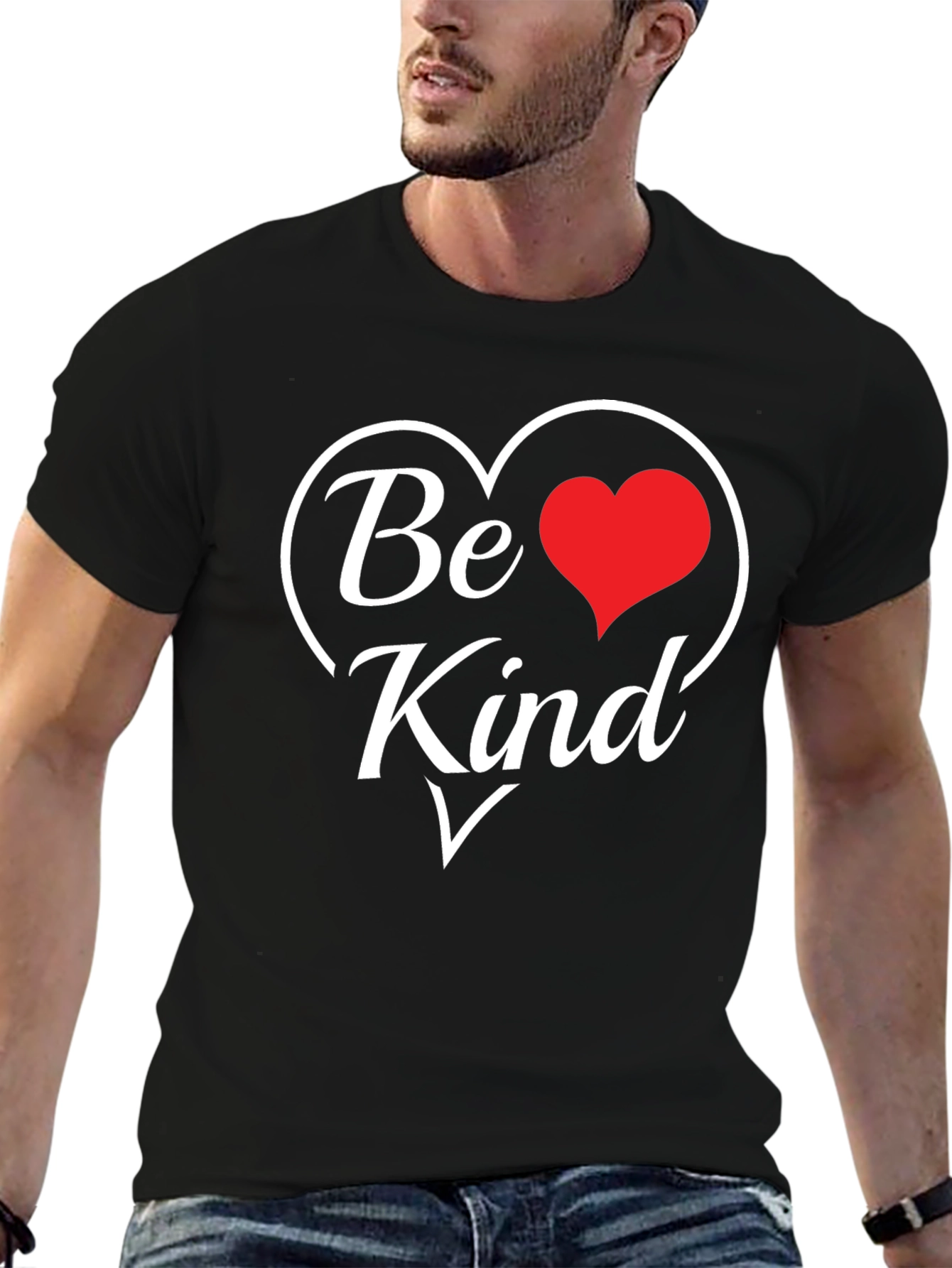Camiseta Negra Sé Amable con Corazón
