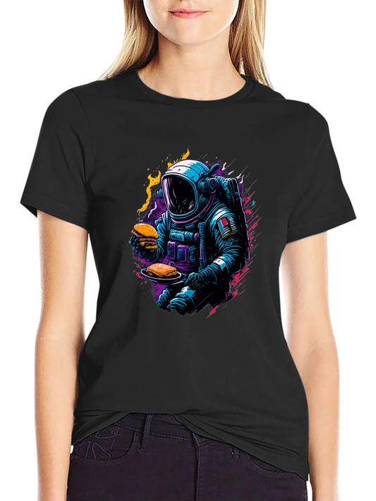 Camiseta Negra Astronauta Gourmet