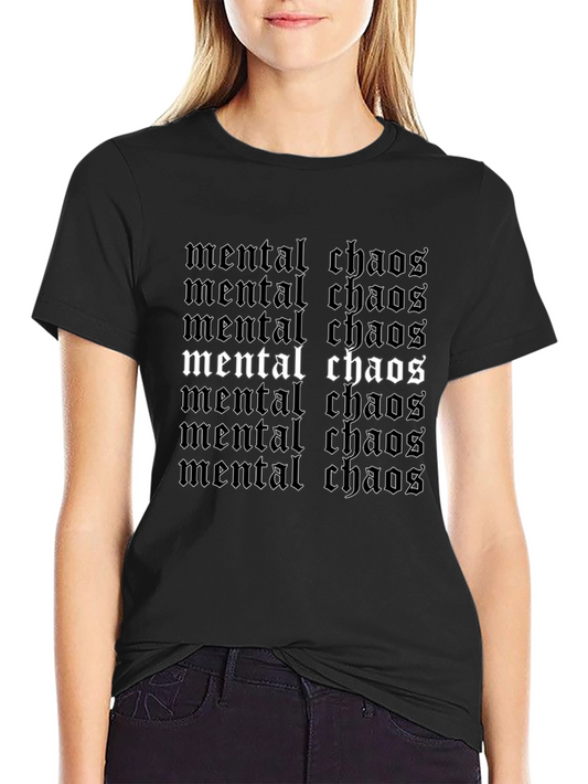 Camiseta Negra Mental Chaos Estampada