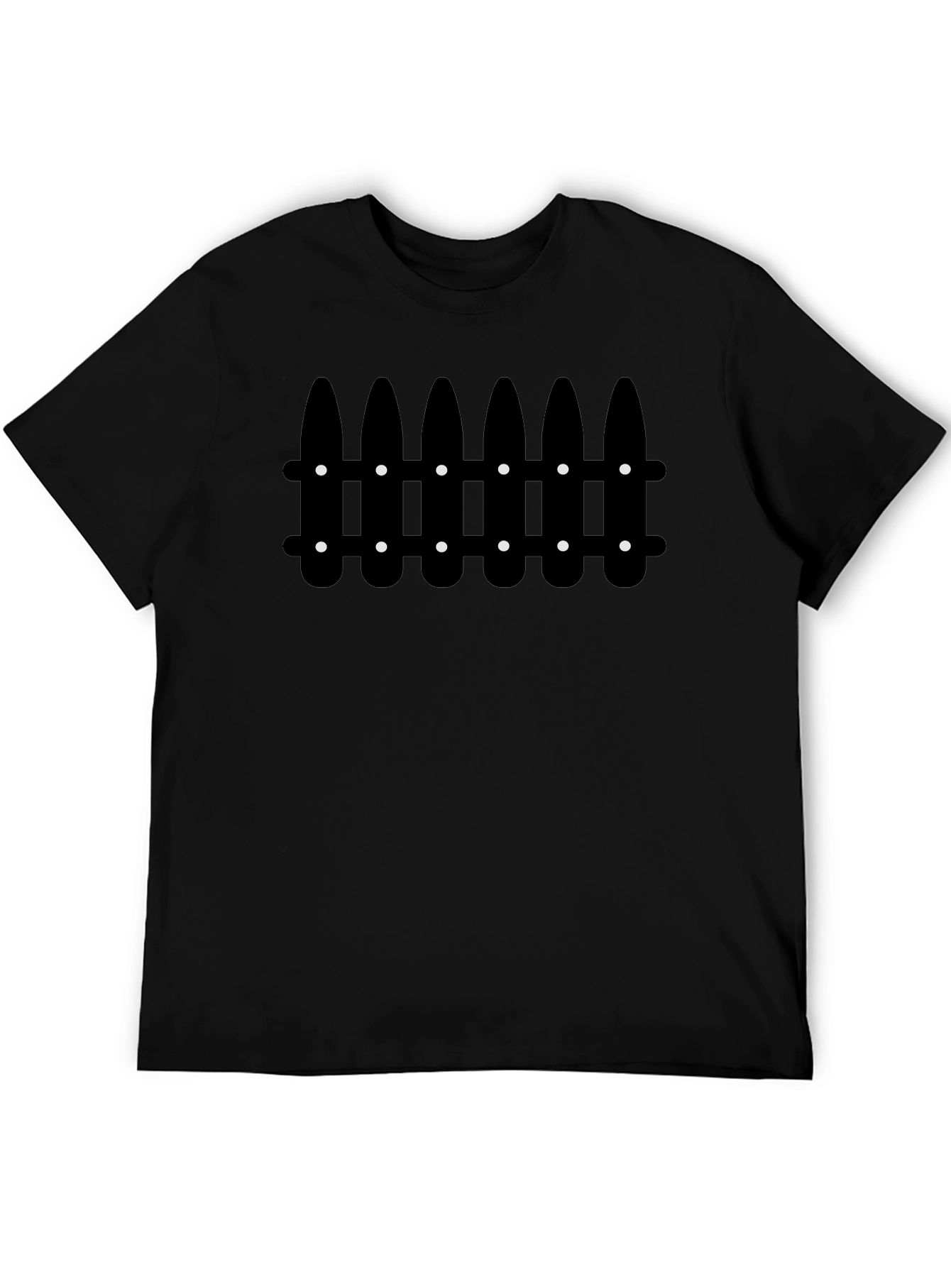 Camiseta Negra con Diseño de Valla Abstracta
