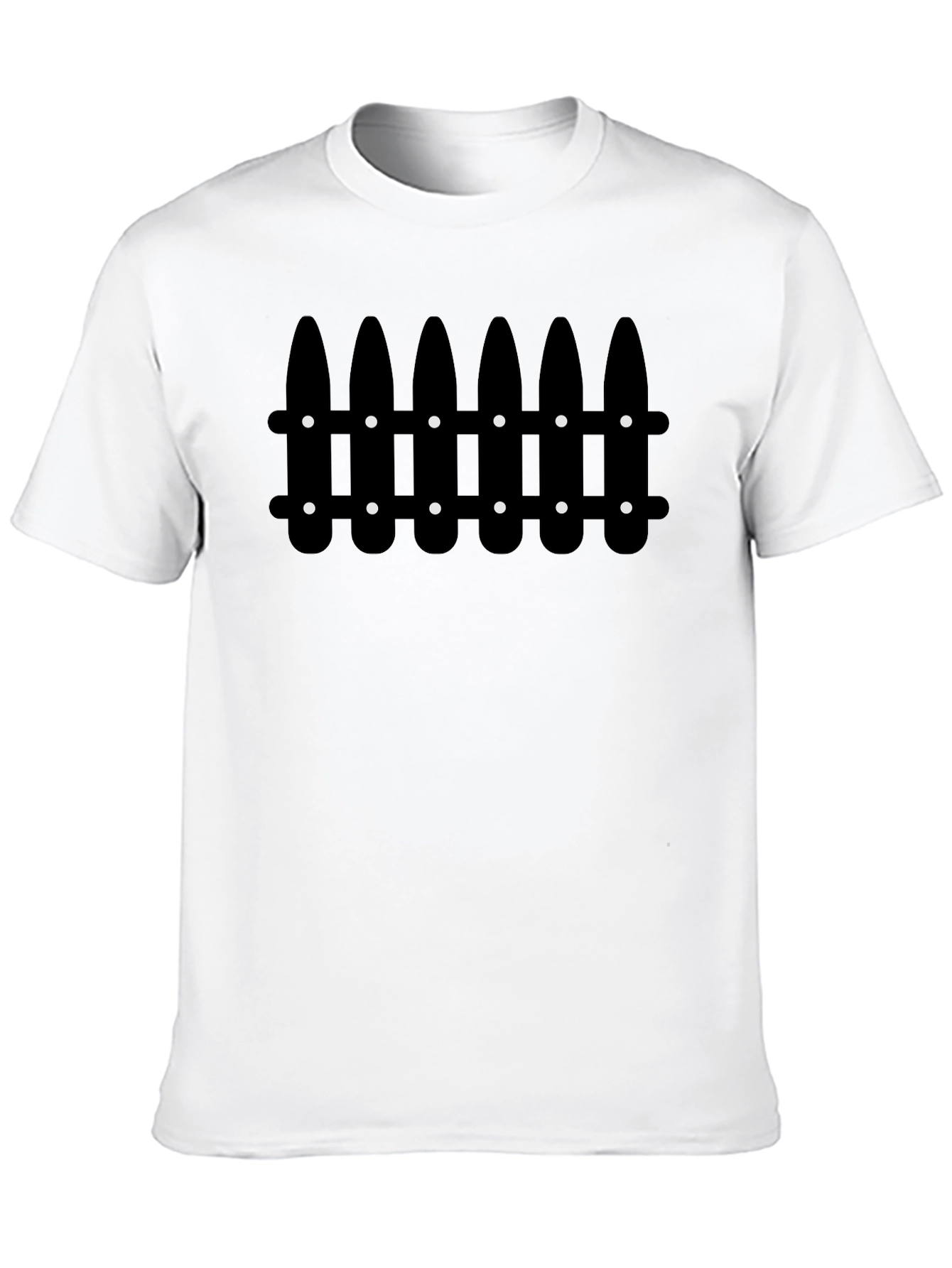 Camiseta Negra con Diseño de Valla Abstracta