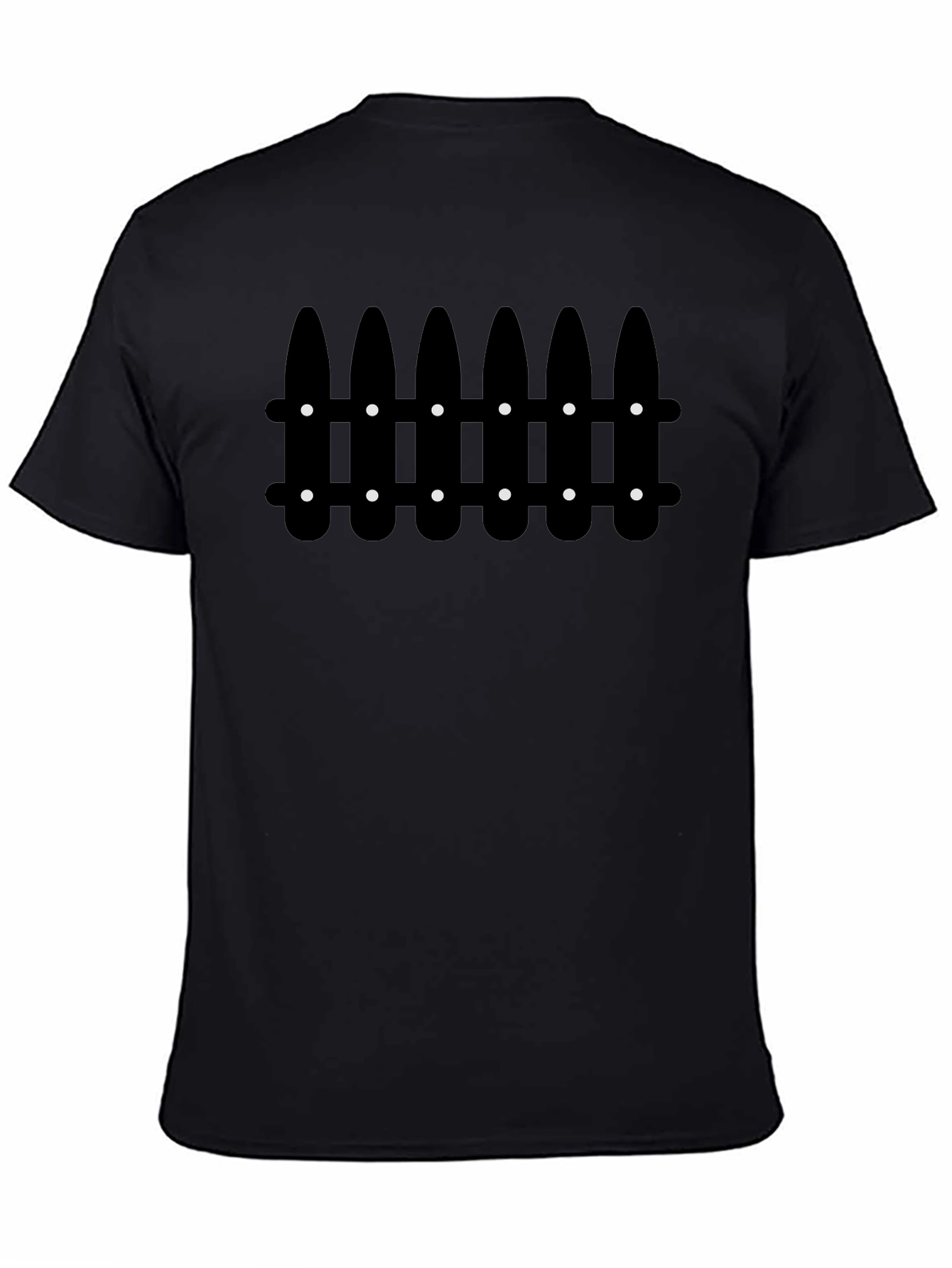 Camiseta Negra con Diseño de Valla Abstracta