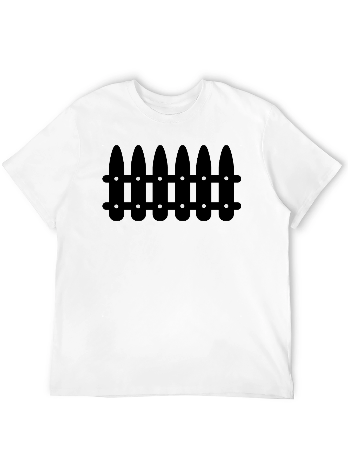 Camiseta Negra con Diseño de Valla Abstracta