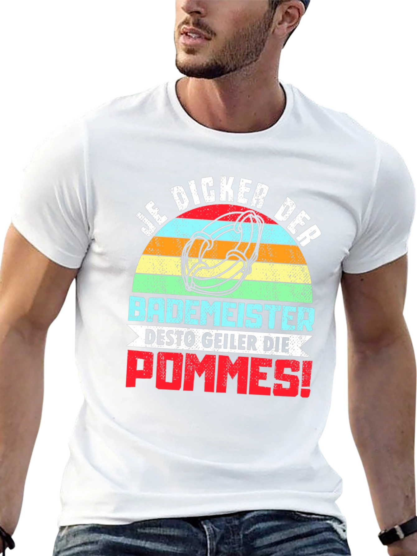 Camiseta Negra Divertida Je Dicker Der Bademeister
