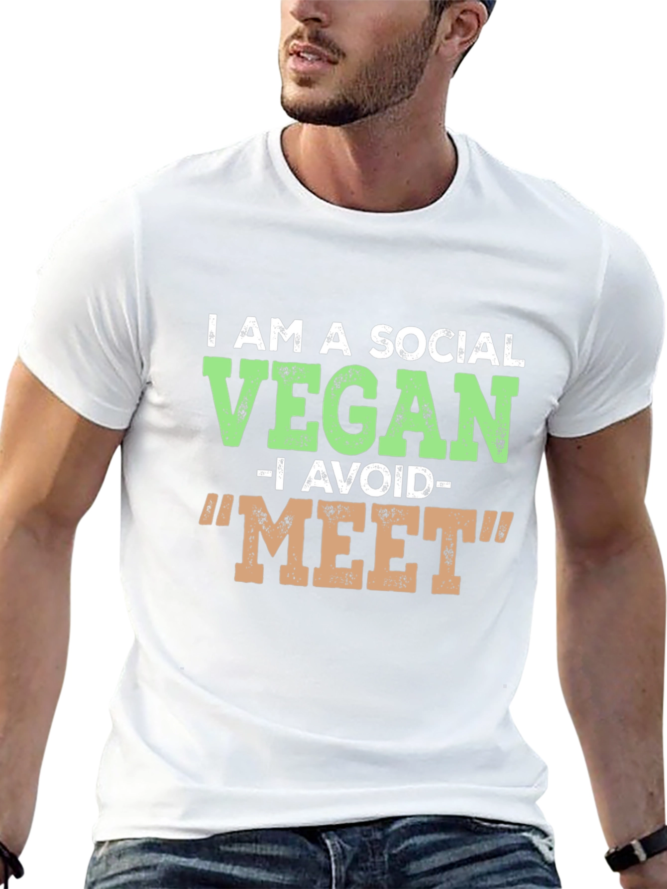 Camiseta Negra Vegana Social Divertida