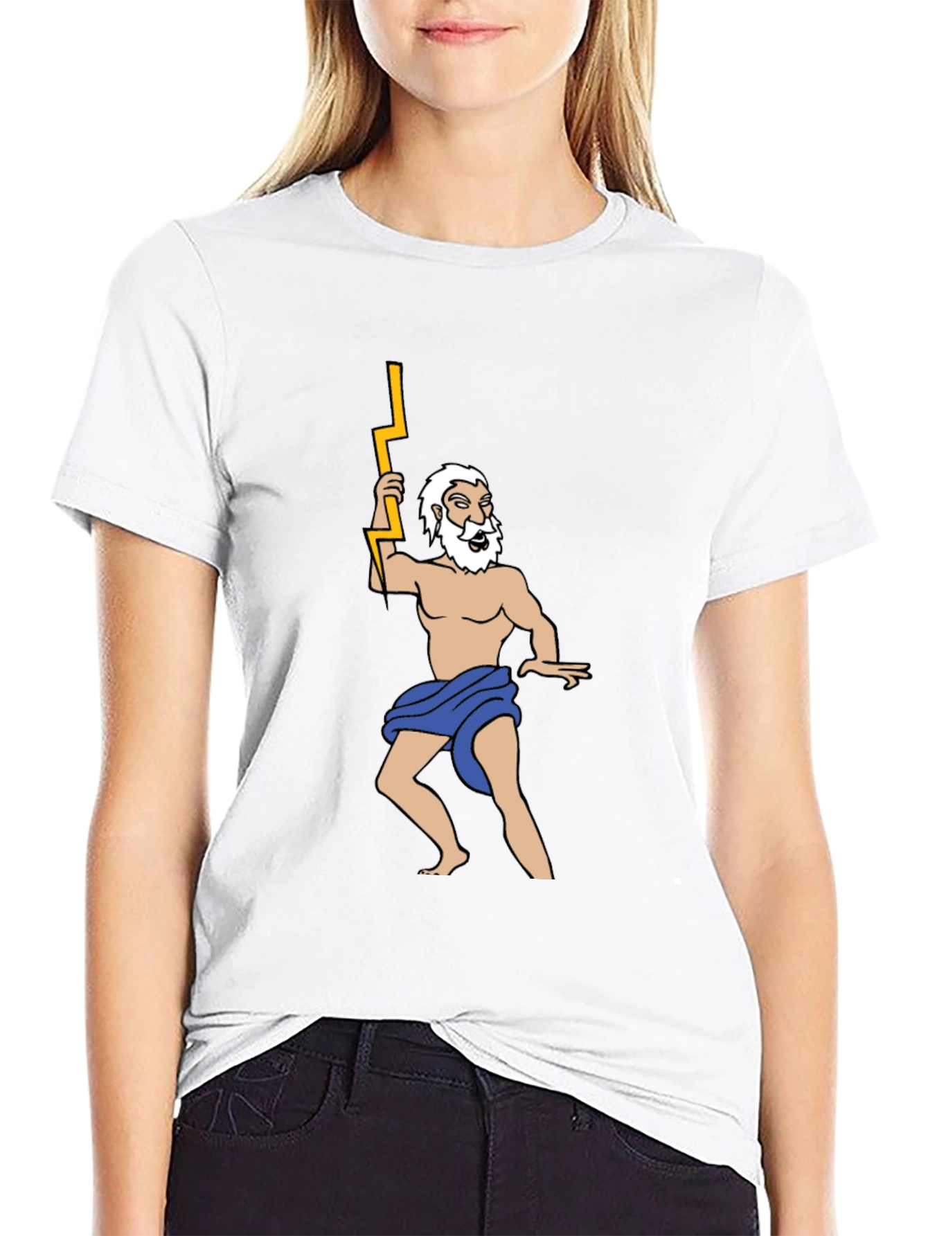 Camiseta Negra con Diseño de Zeus Griego