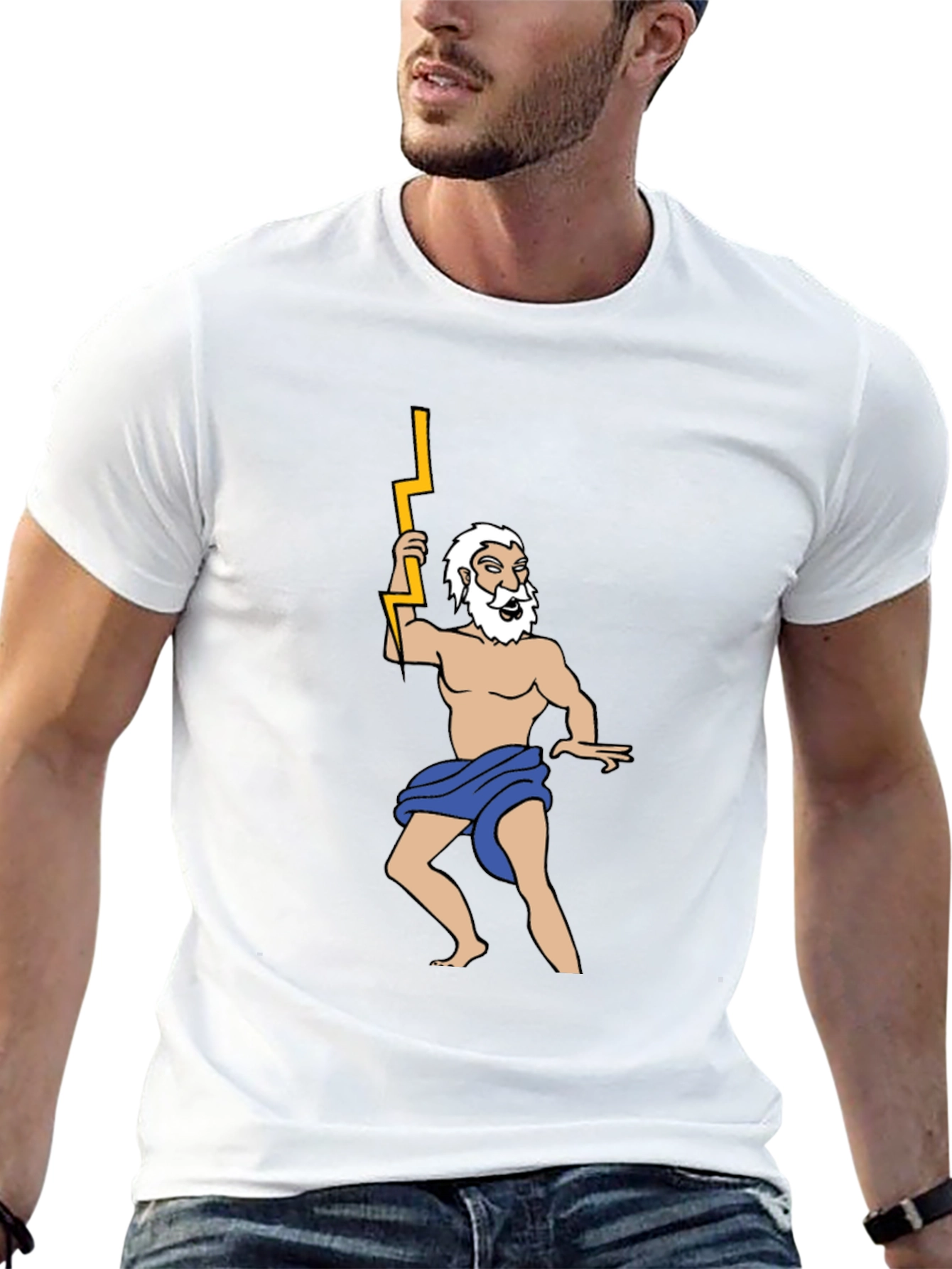 Camiseta Negra con Diseño de Zeus Griego
