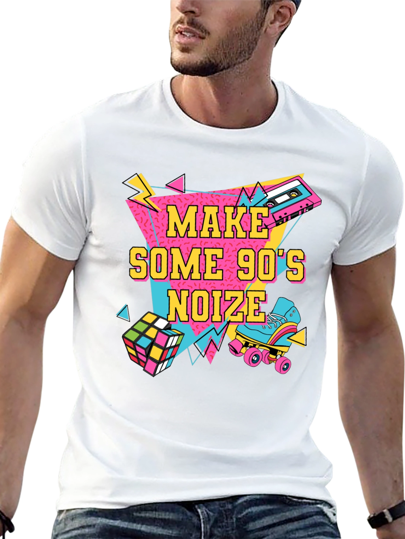 Camiseta Negra Estilo Retro Años 90