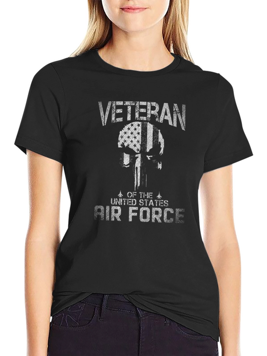 Camiseta Veterano Fuerza Aérea EEUU Diseño Cráneo