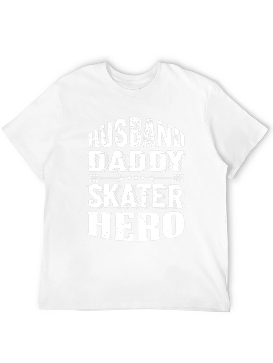 Camiseta Negra: Esposo Papá Skater Héroe