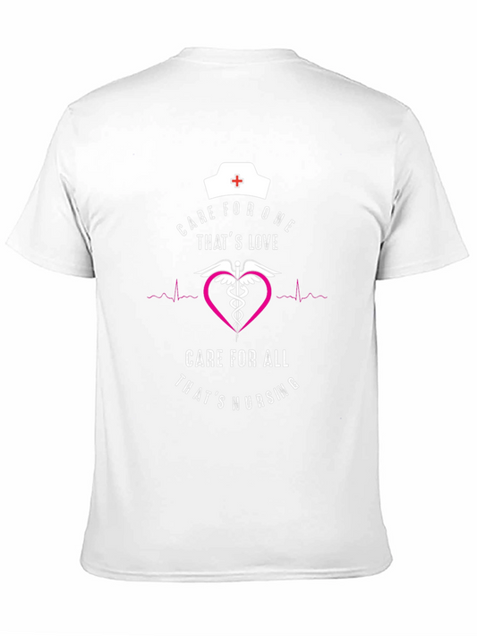 Camiseta Negra: Cuidado y Amor de Enfermera