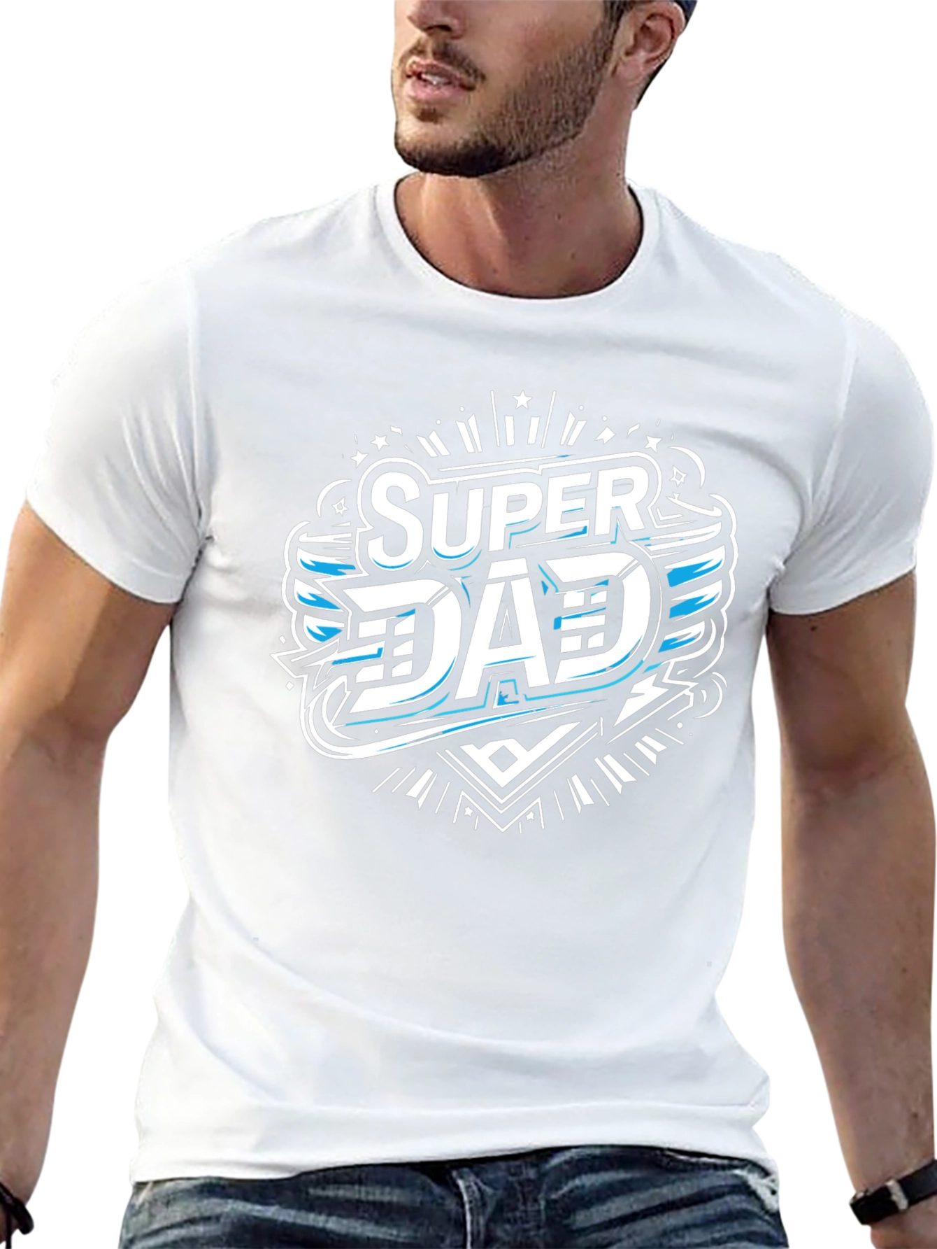 Camiseta Negra Super Papá Diseño Moderno