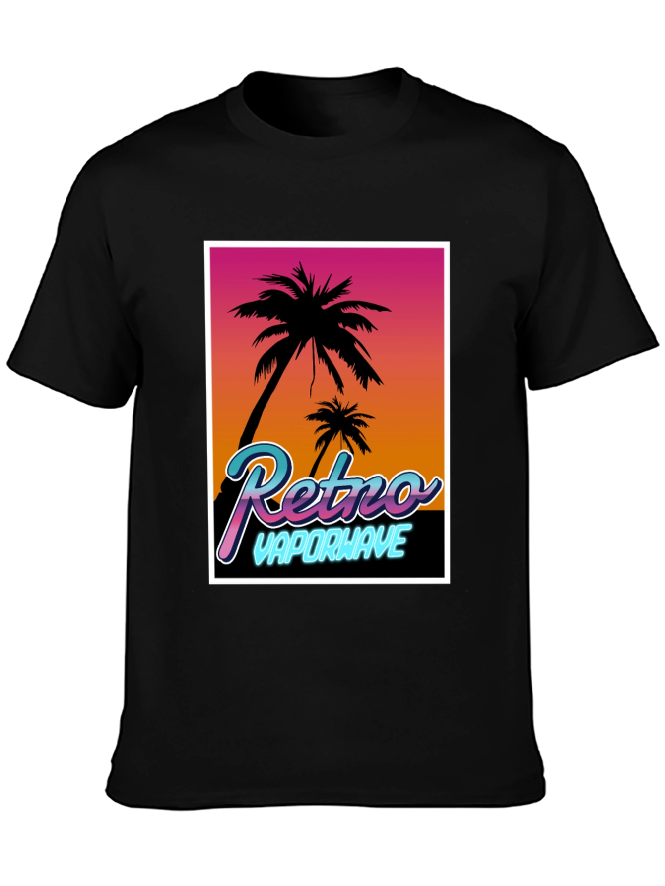 Camiseta Retro Vaporwave Palmeras Estilo Verano