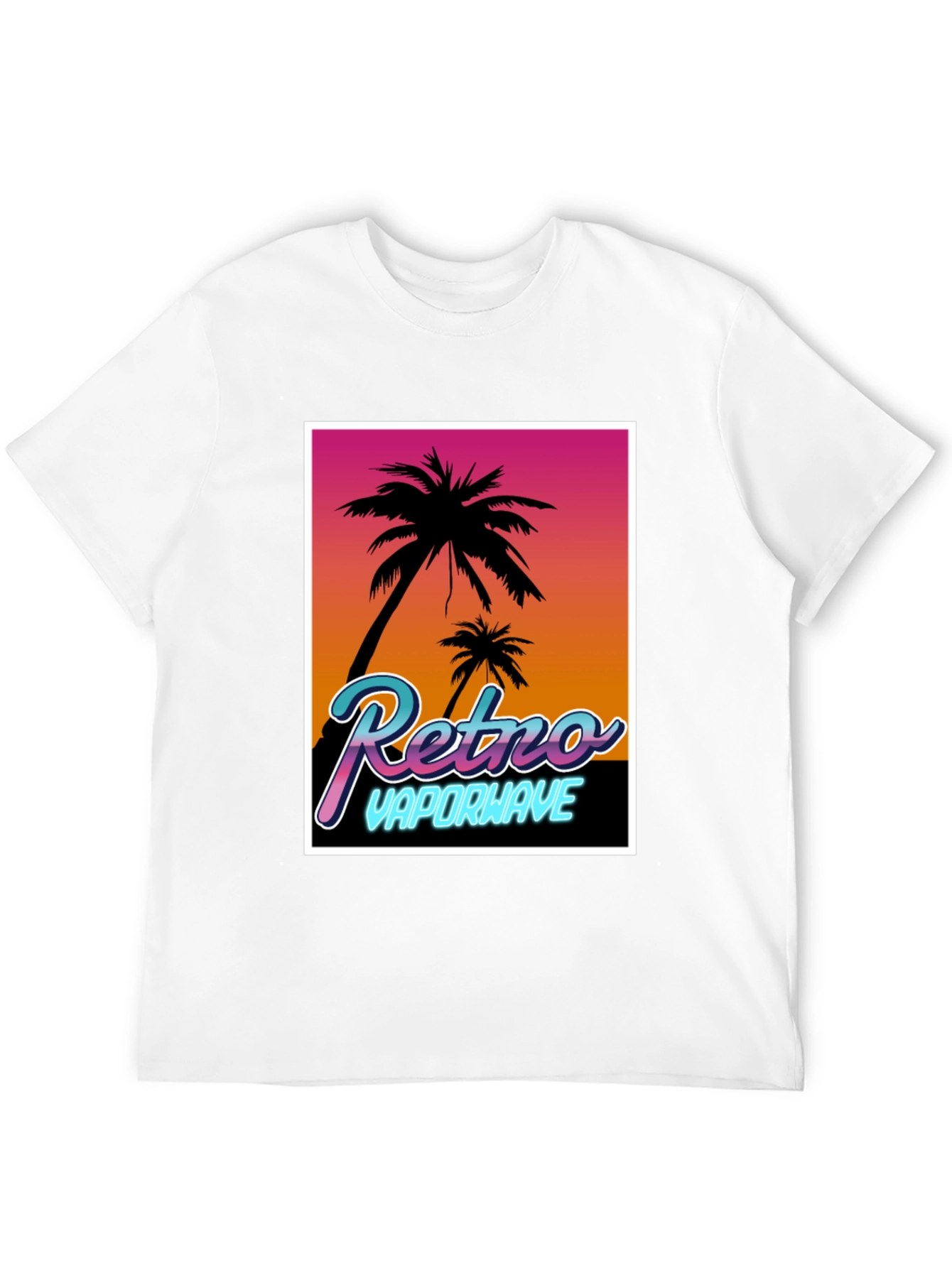 Camiseta Retro Vaporwave Palmeras Estilo Verano