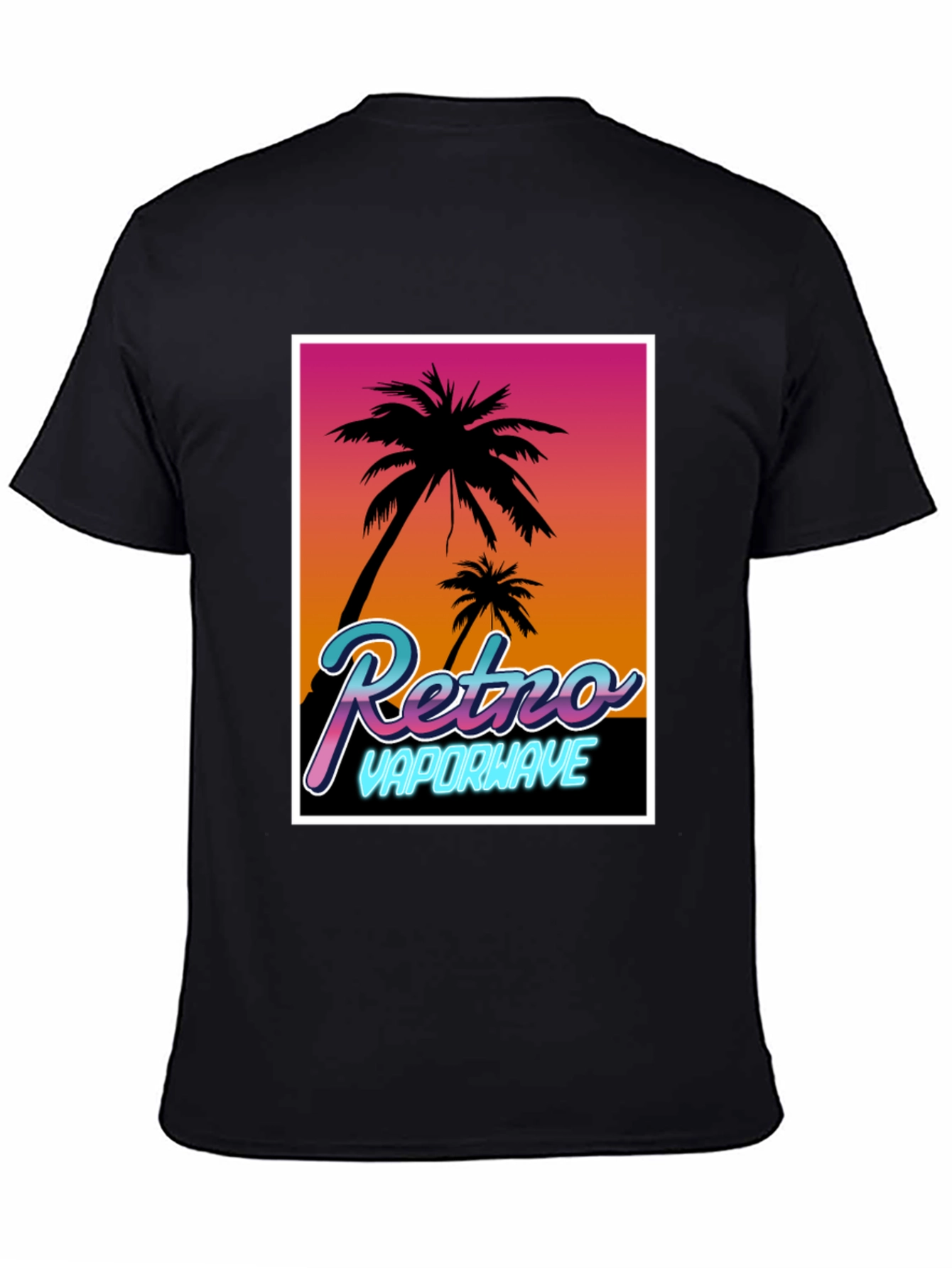 Camiseta Retro Vaporwave Palmeras Estilo Verano