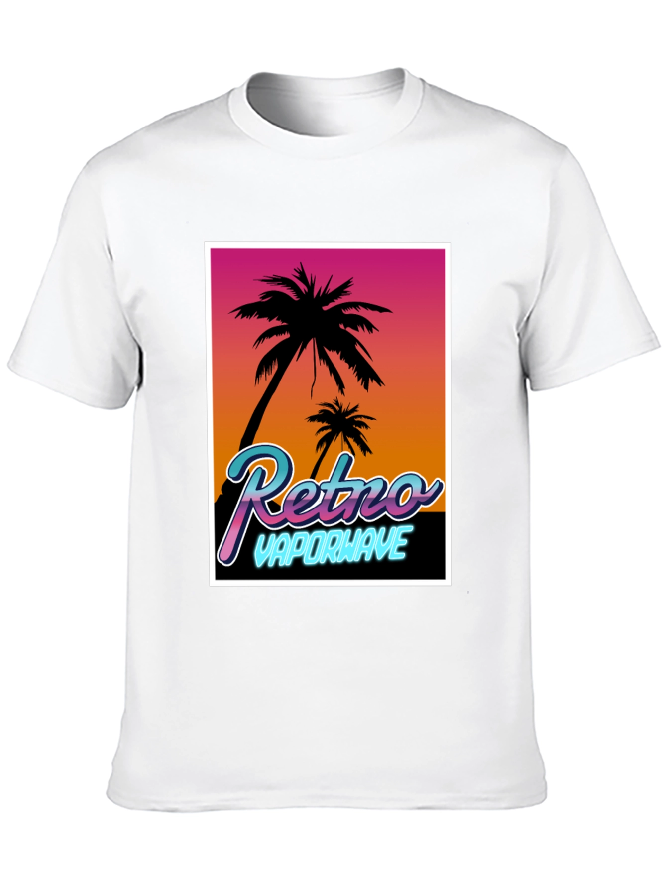 Camiseta Retro Vaporwave Palmeras Estilo Verano