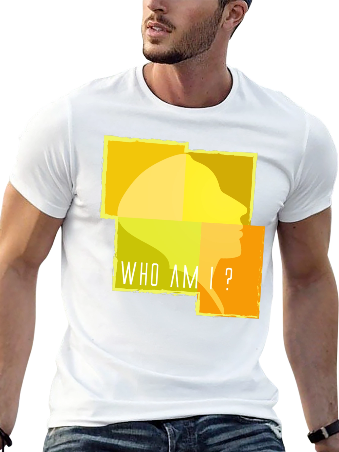 Camiseta Negra ¿Quién Soy Yo? para Hombre