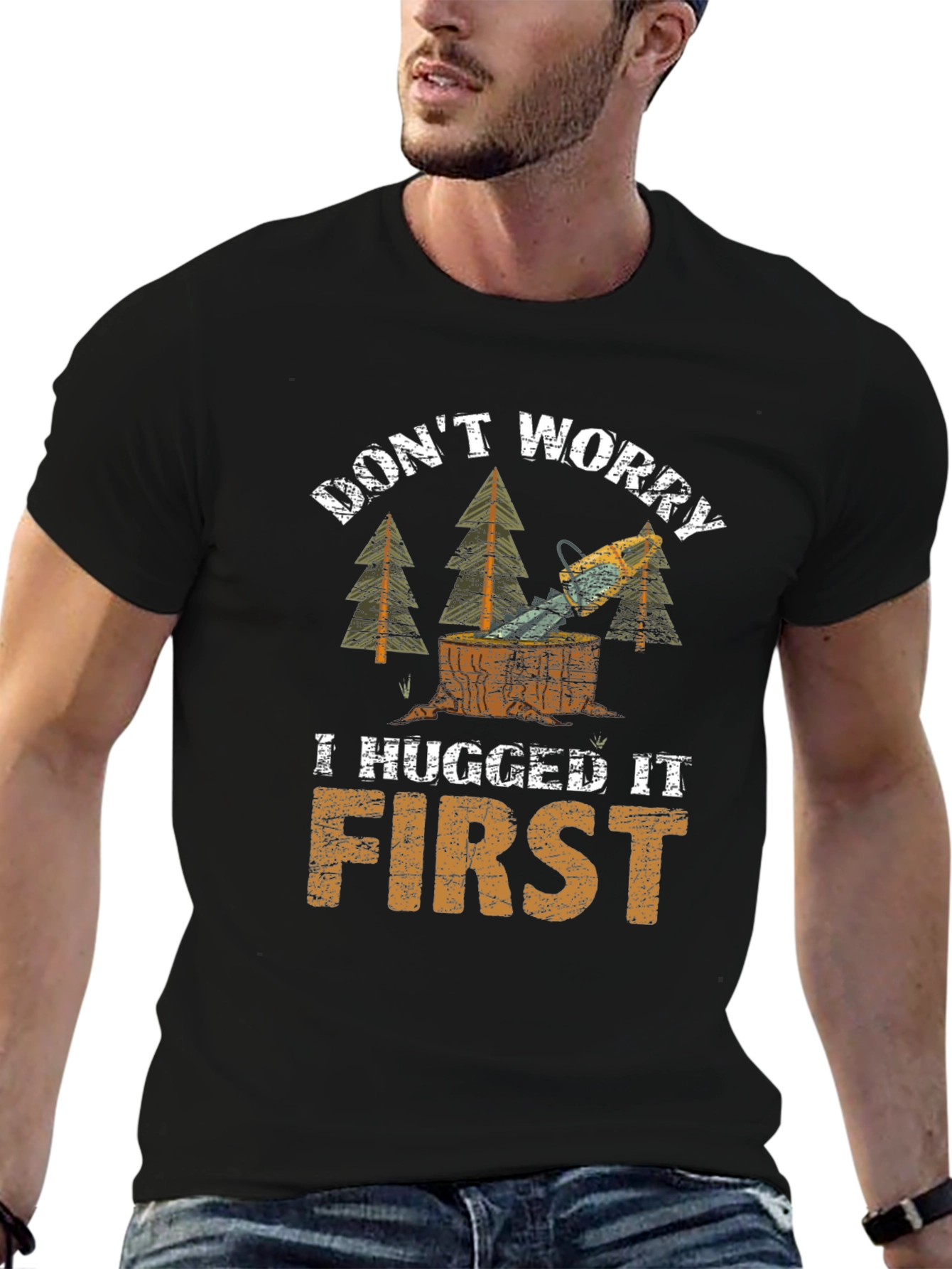 Camiseta Negra Dont Worry I Hugged It First