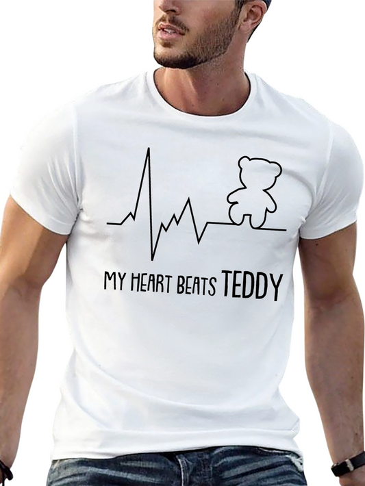 Camiseta Negra Mi Corazón Late Teddy