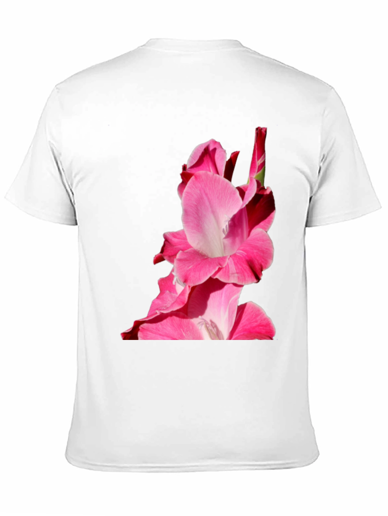 Camiseta Negra con Diseño Floral Rosa