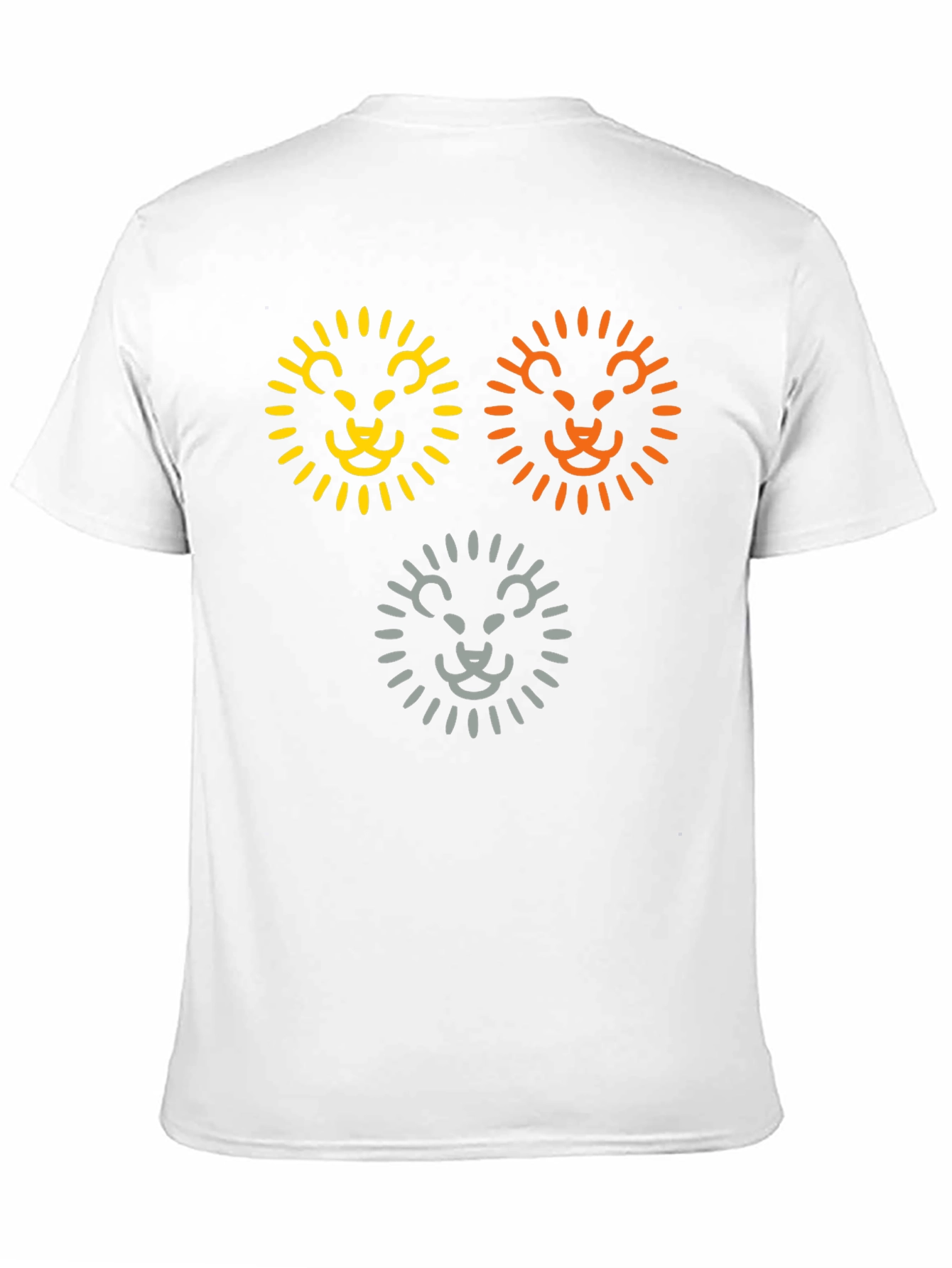 Camiseta Negra con Diseño de Leones Abstractos