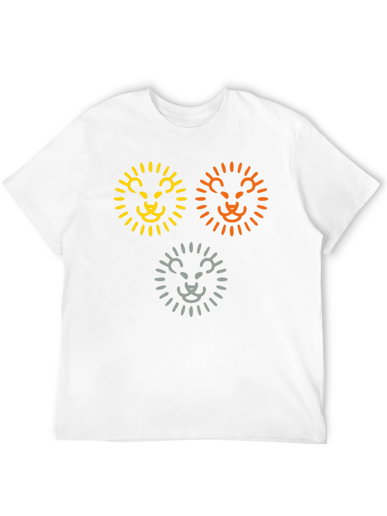 Camiseta Negra con Diseño de Leones Abstractos